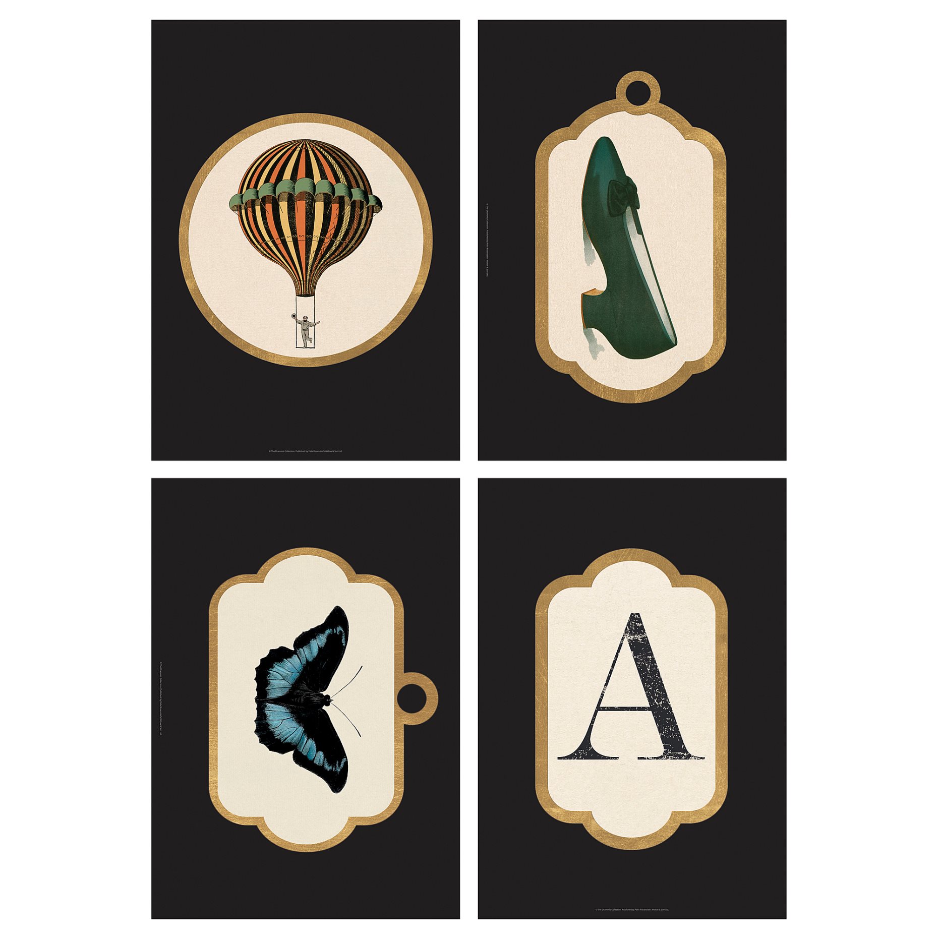 GRÖNBY, picture/Vintage ephemera, set of 4, 205.788.73