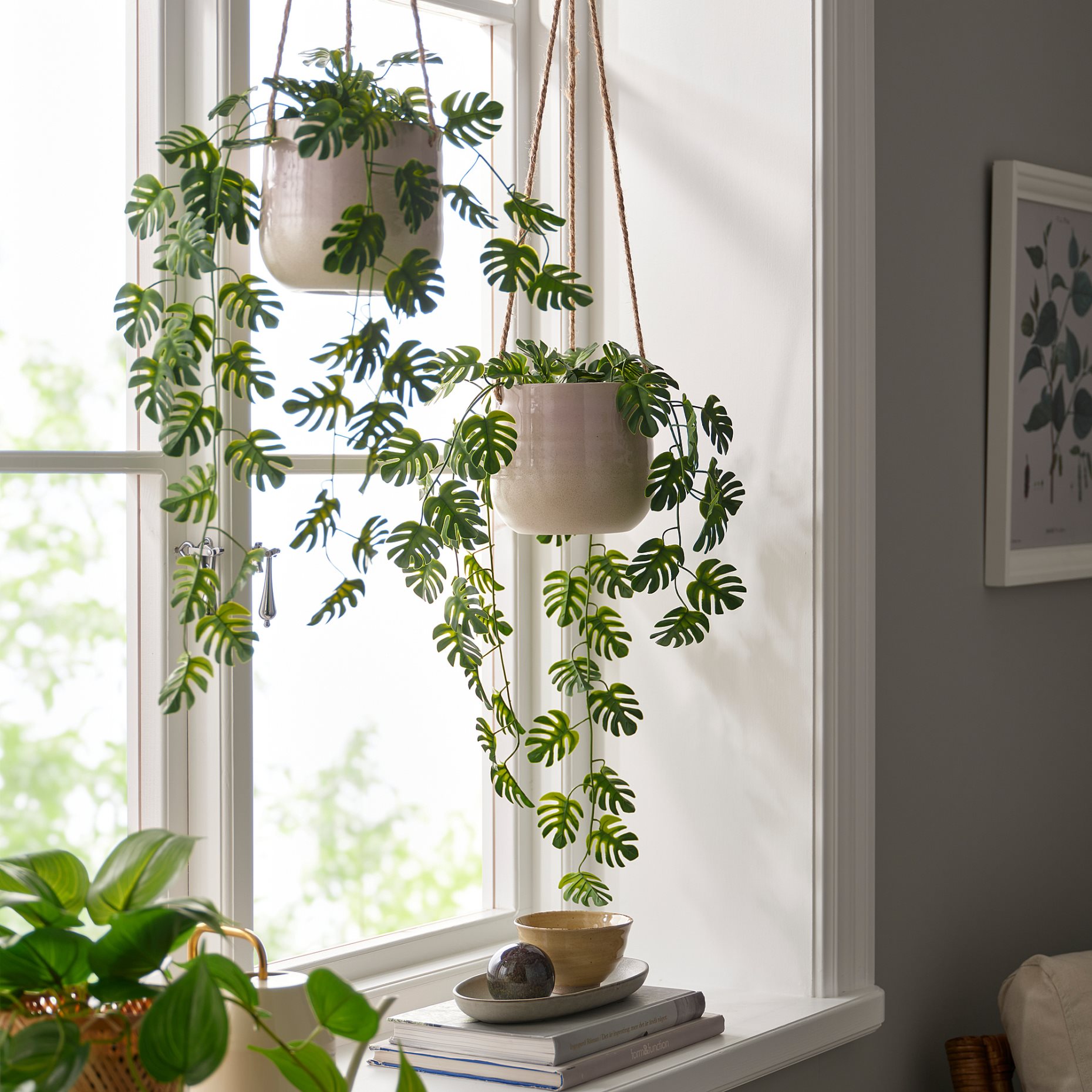 FEJKA, τεχνητό φυτό σε γλάστρα εσωτ./εξωτ. χώρου κρεμαστό/μονστέρα, 9 cm, 206.084.03