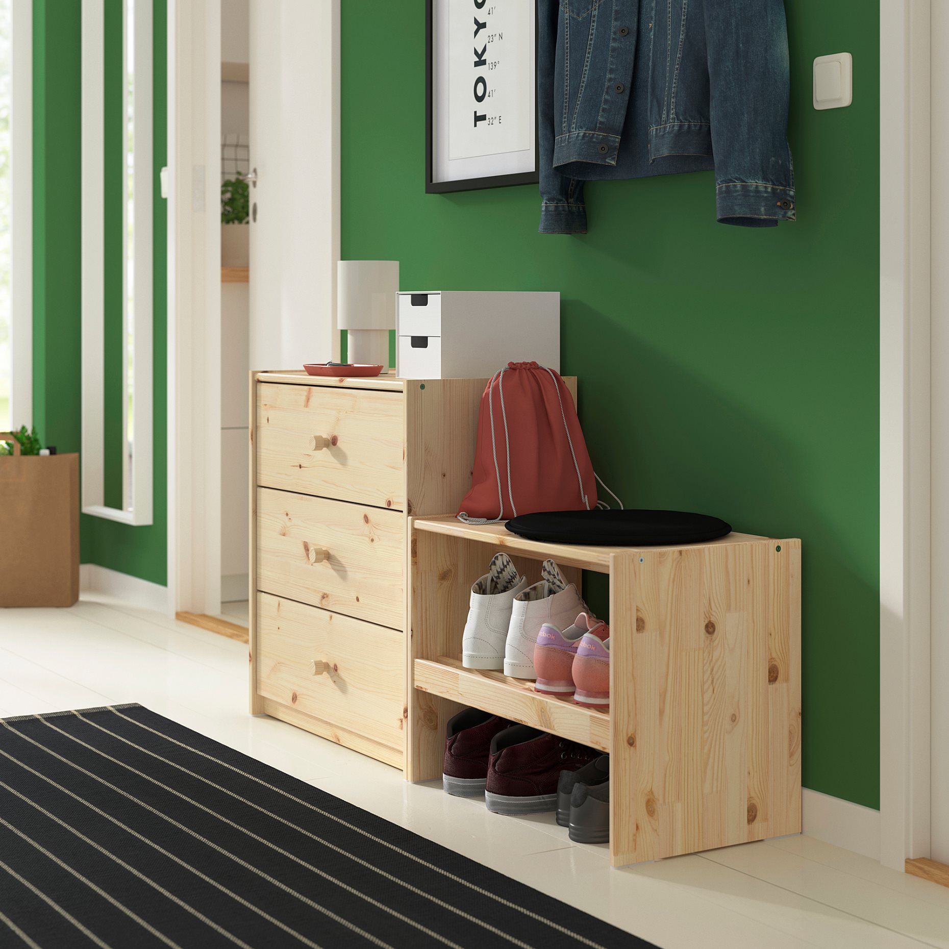 RAGGBERG, bench with shoe storage, 60x35x45 cm, 206.111.27