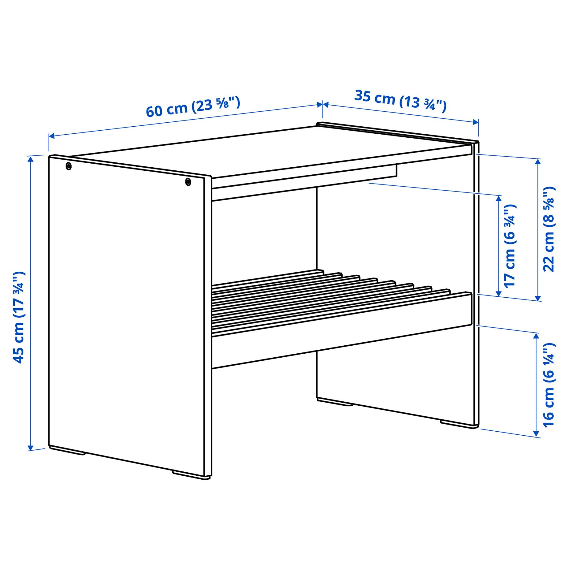 RAGGBERG, bench with shoe storage, 60x35x45 cm, 206.111.27