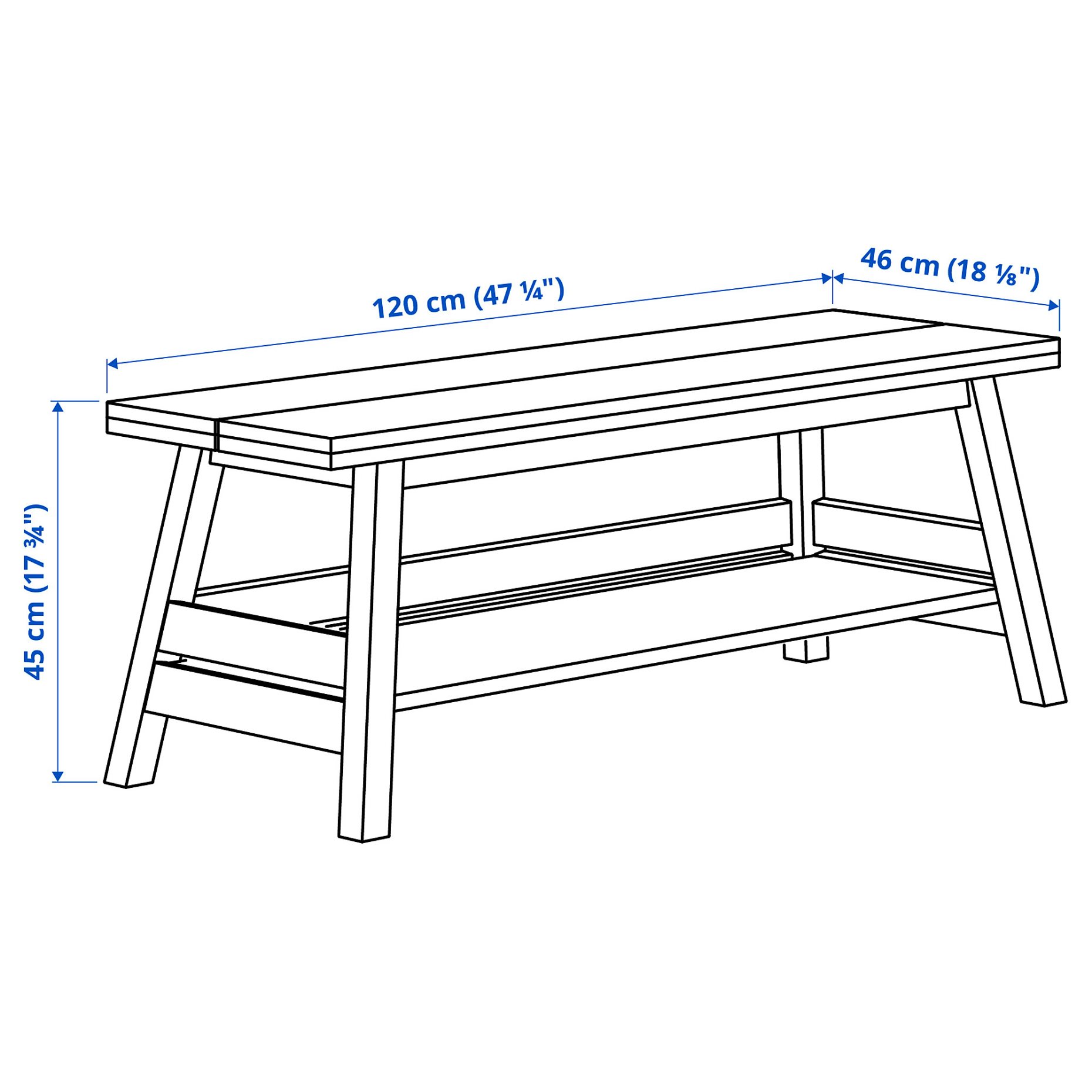 SKOGSTA, bench with storage, 120 cm, 206.118.82