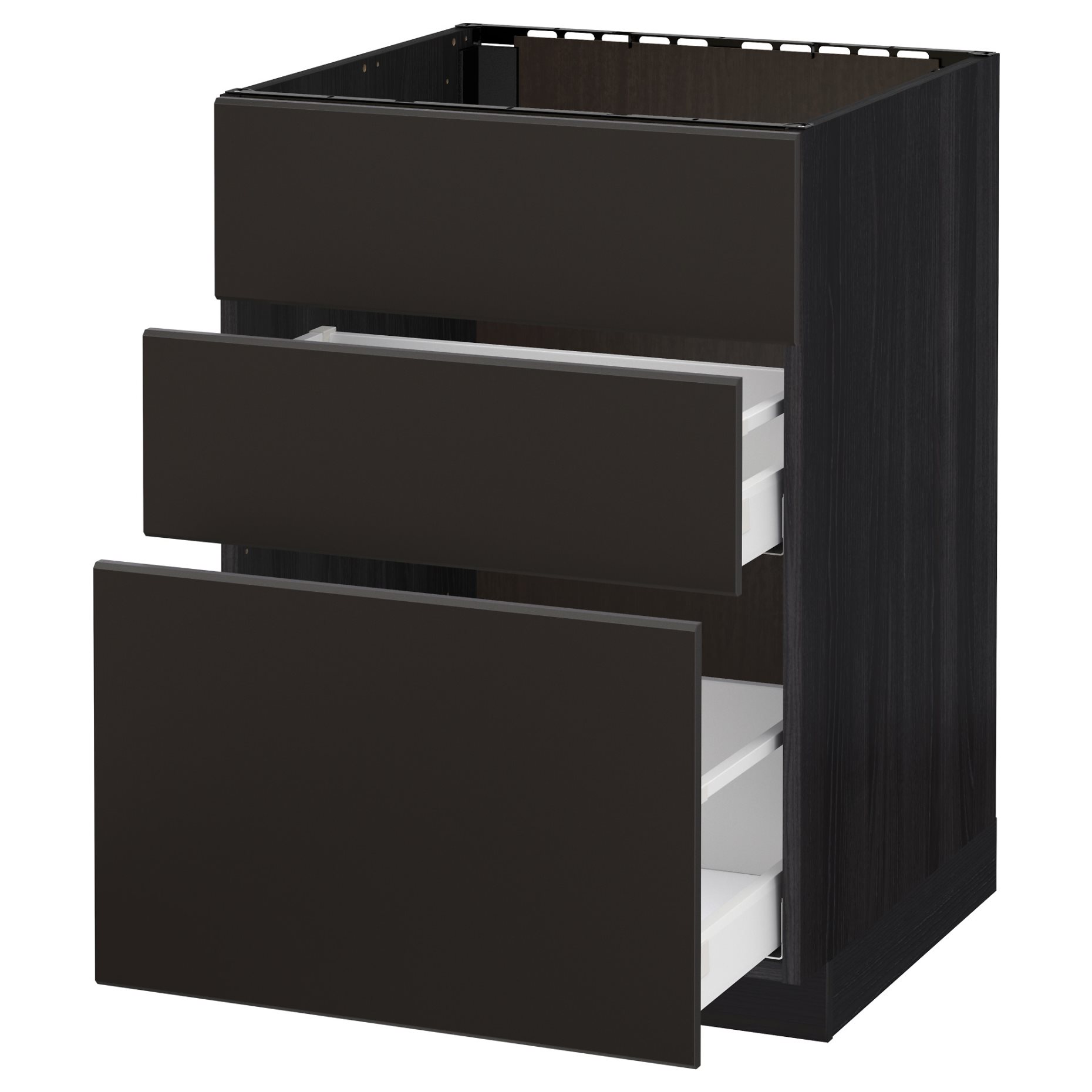 METOD/MAXIMERA, base cabinet for sink+3 fronts/2 drawers, 292.127.56