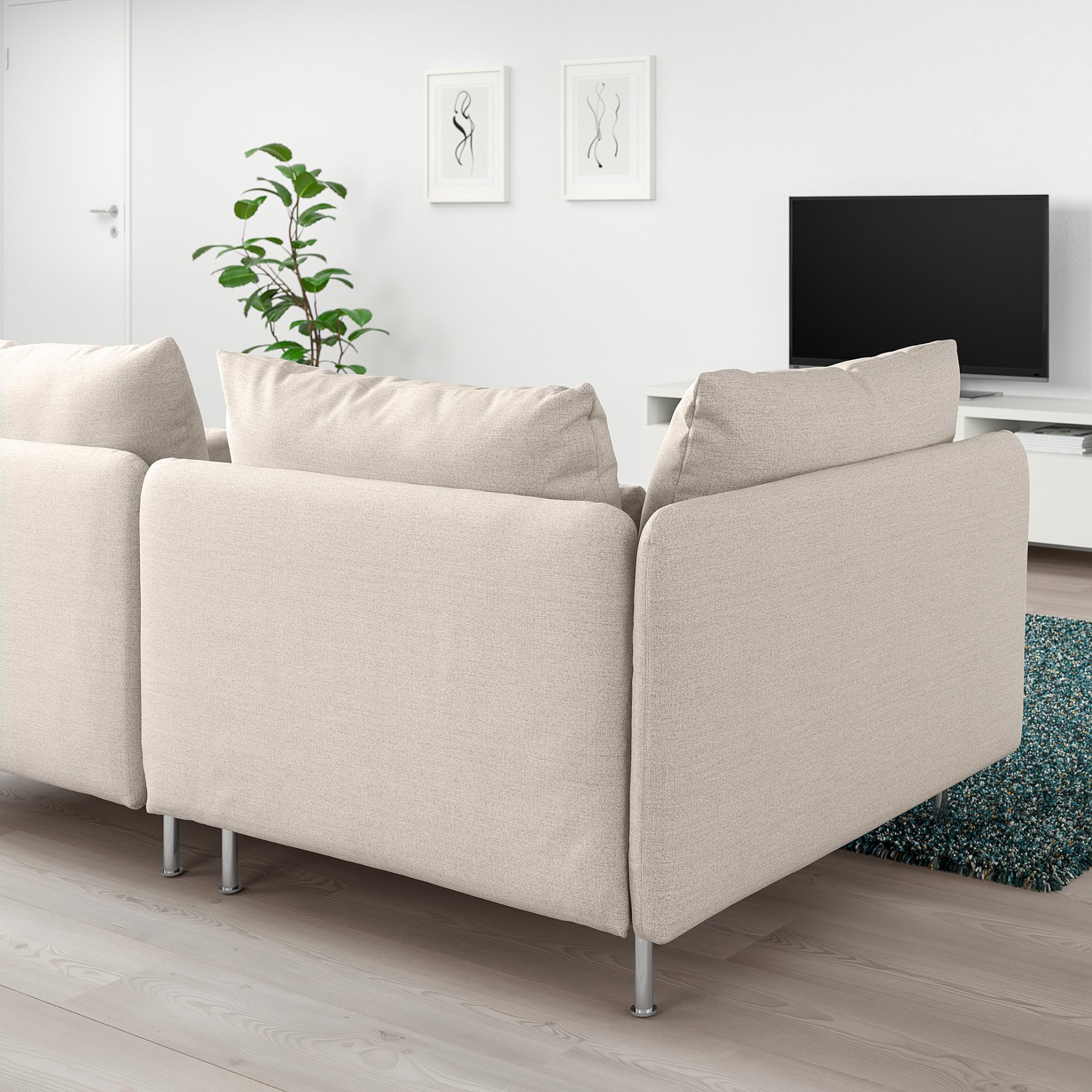 SÖDERHAMN, 3-seat sofa with open end, 293.054.25