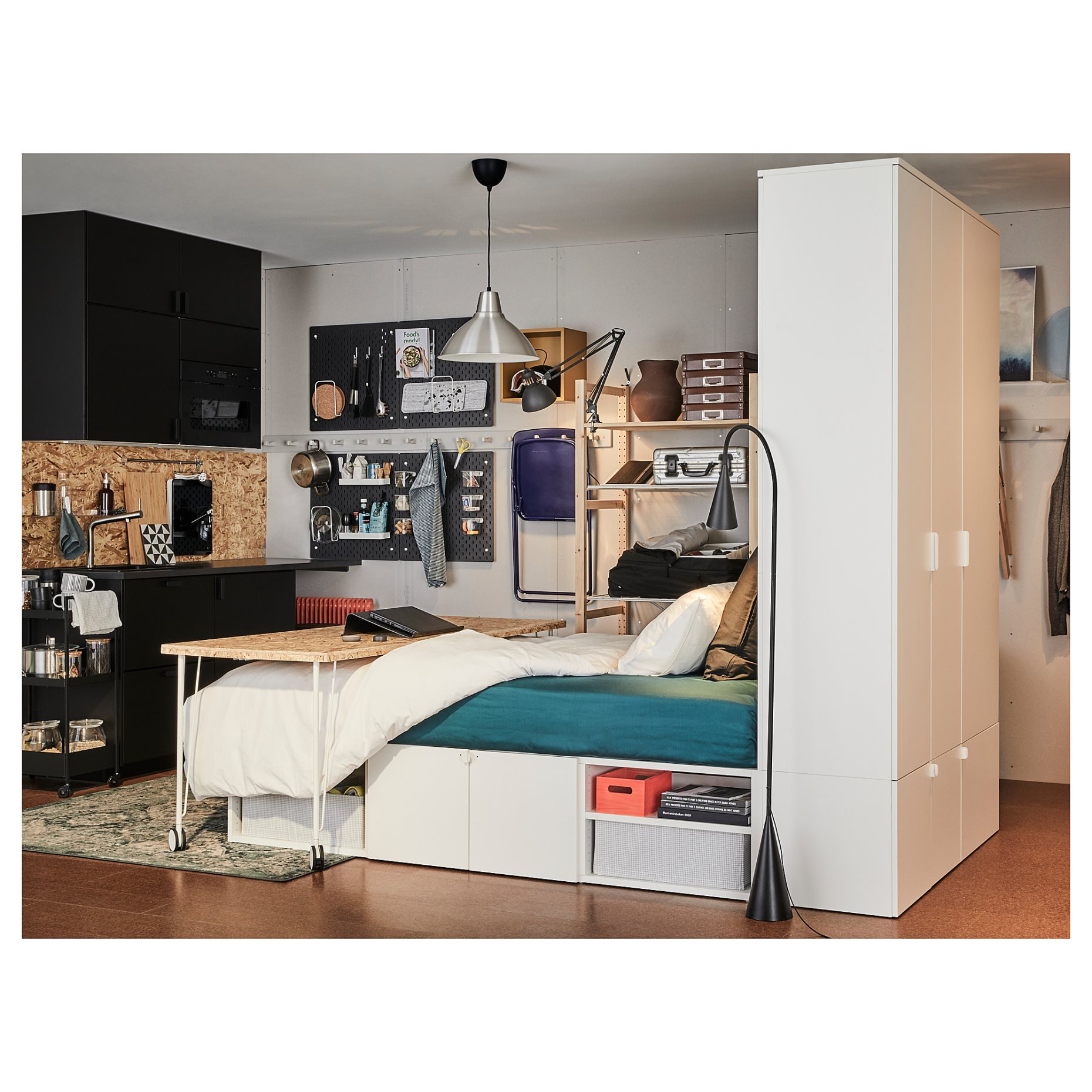 PLATSA, bed with 10 doors, 143x244x223 cm, 293.365.54