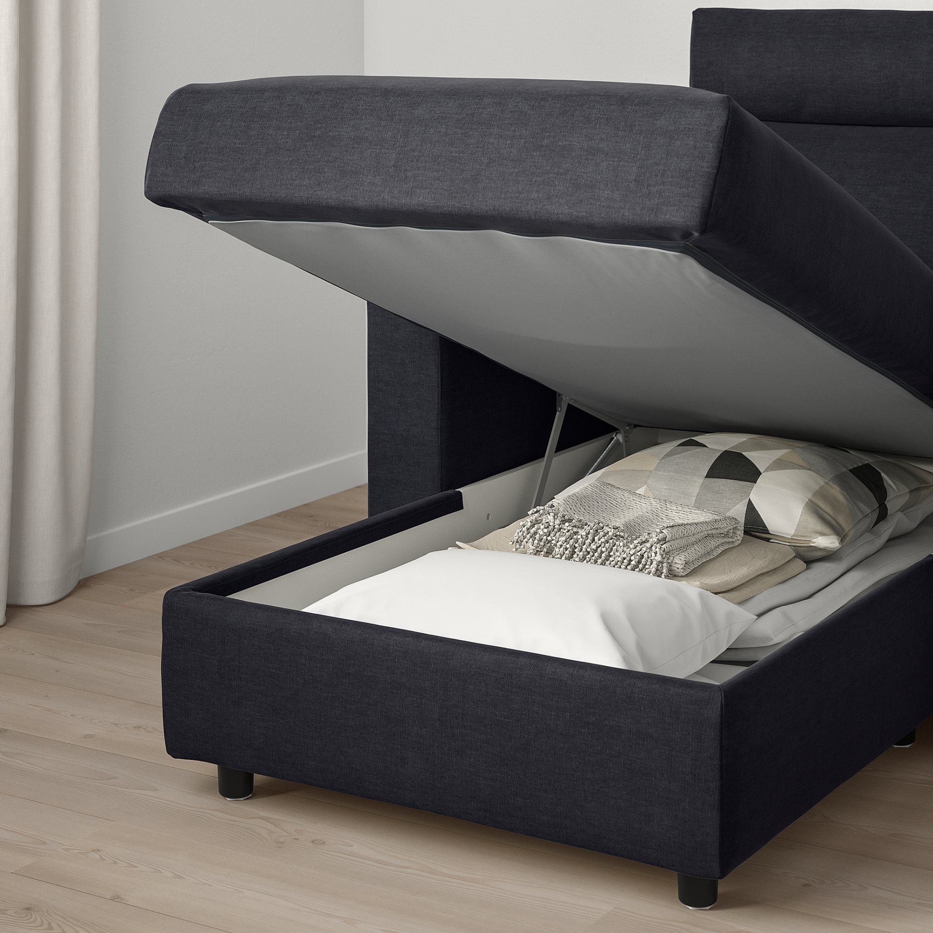 VIMLE, τριθέσιος καναπές με σεζλόνγκ με κεφαλάρι, 293.991.36