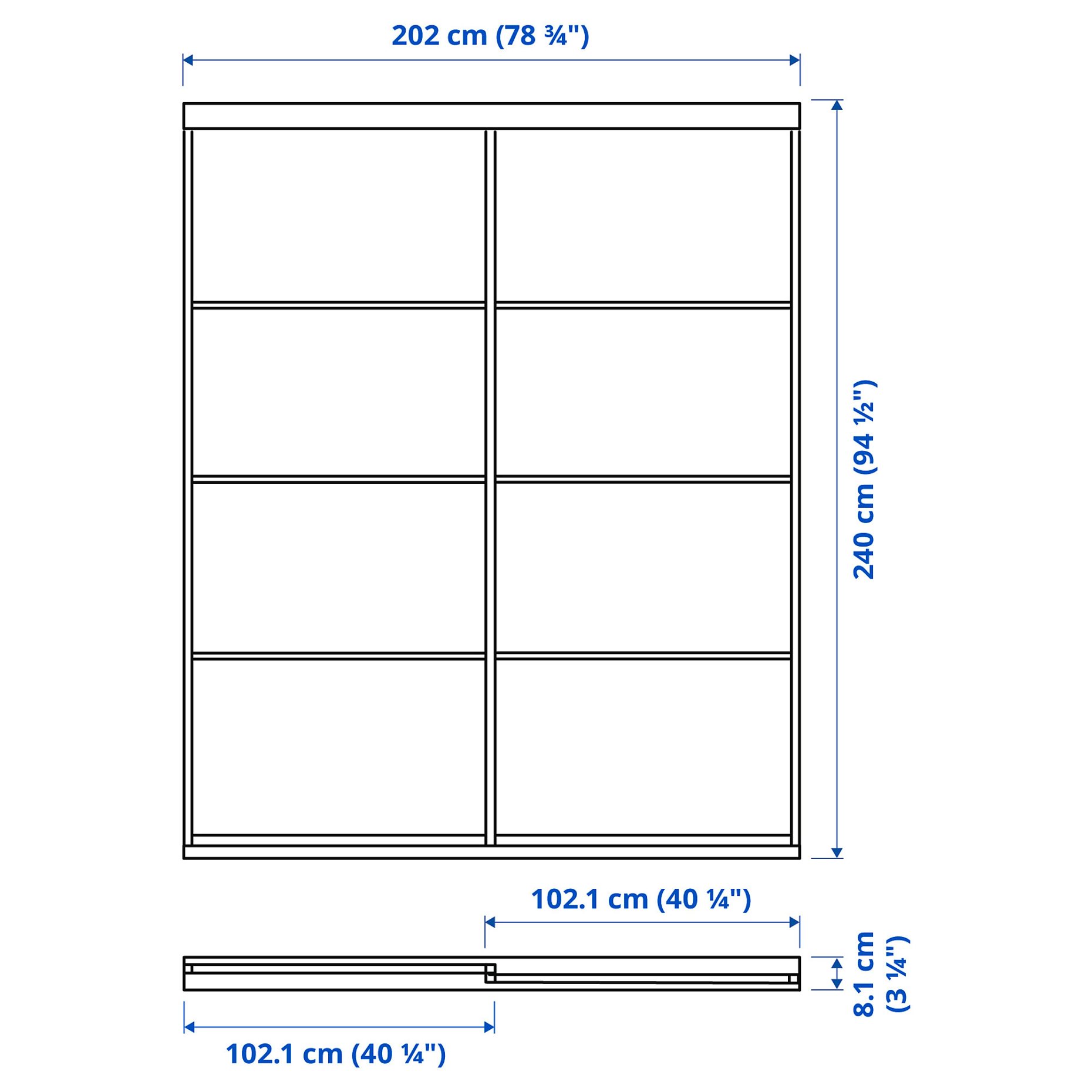 SKYTTA/MEH/AULI, sliding door combination, 202x240 cm, 294.240.46