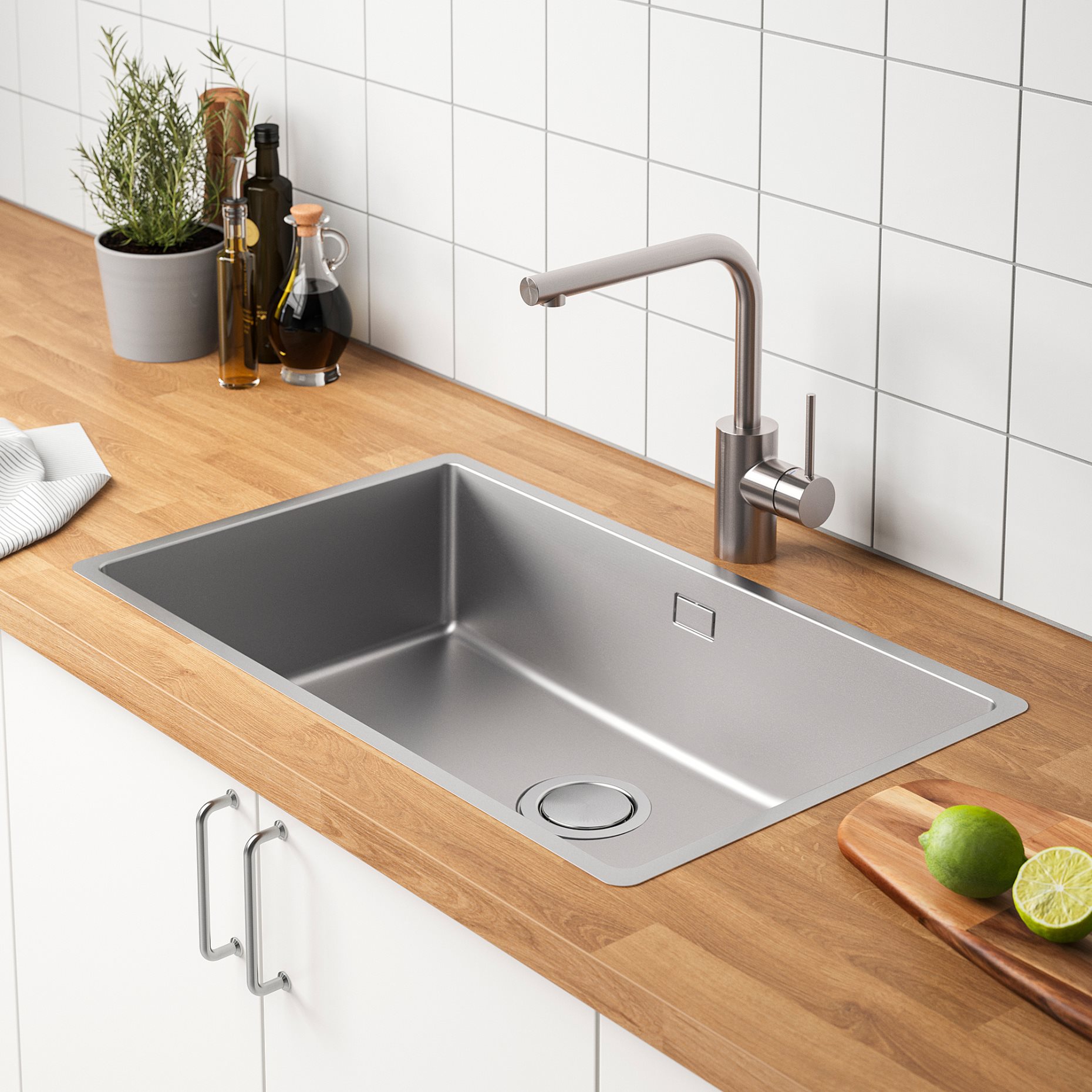 VRESJÖN, ένθετος νεροχύτης 1 γούρνα, 73x44 cm, 294.257.29