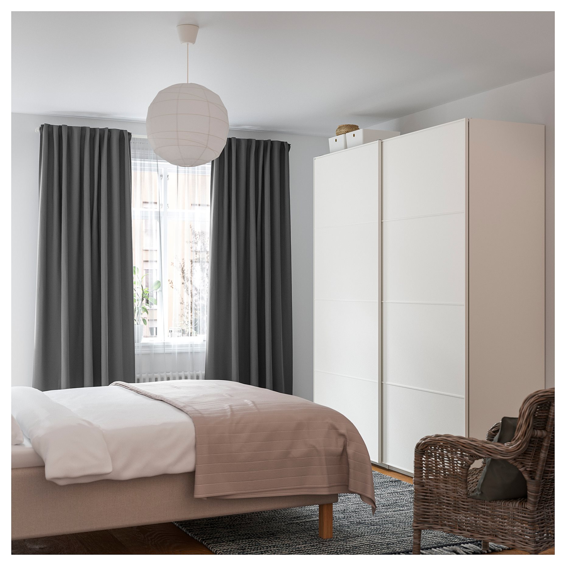 VIDGA, σετ 2 ράγες κουρτίνας για τοίχο, 140 cm, 294.282.66