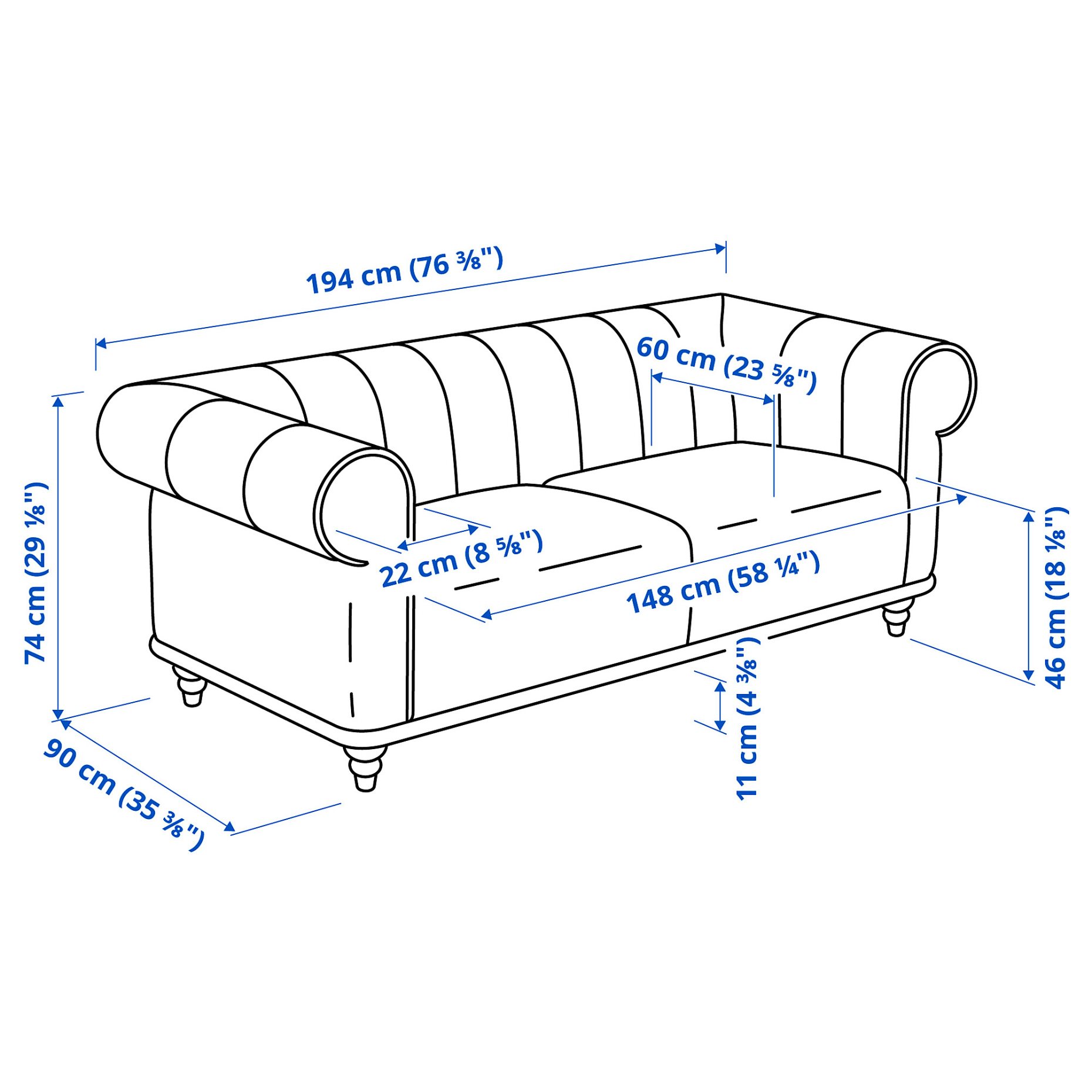 VISKAFORS, 2-seat sofa, 294.432.57