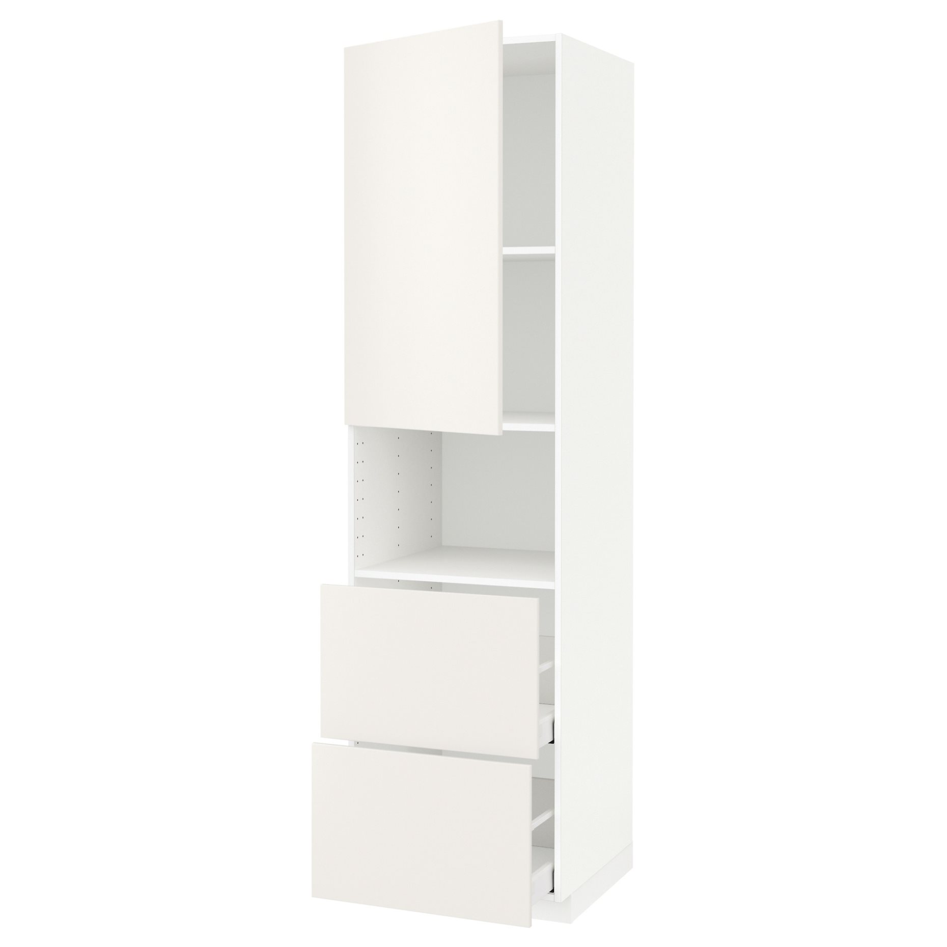 METOD, high cabinet for microwave with door/2 drawers, 60x60x220 cm, 294.574.28
