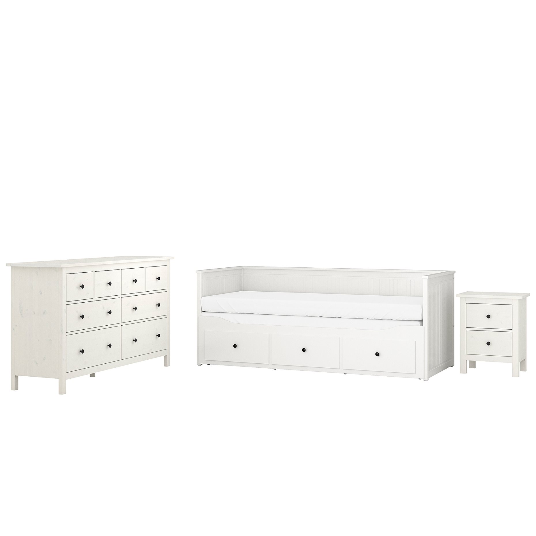 HEMNES, bedroom furniture/set of 3, 80x200 cm, 294.834.27