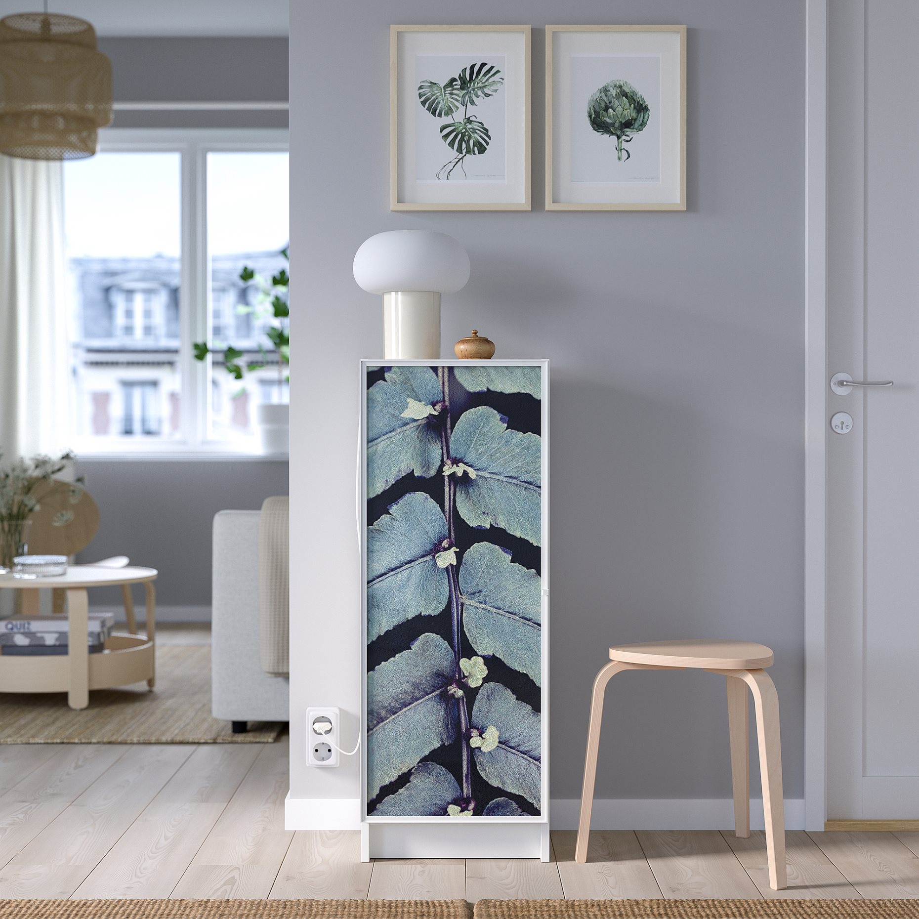 BILLY/HOGBO, bookcase combination with glass doors, 40x30x106 cm, 294.944.21