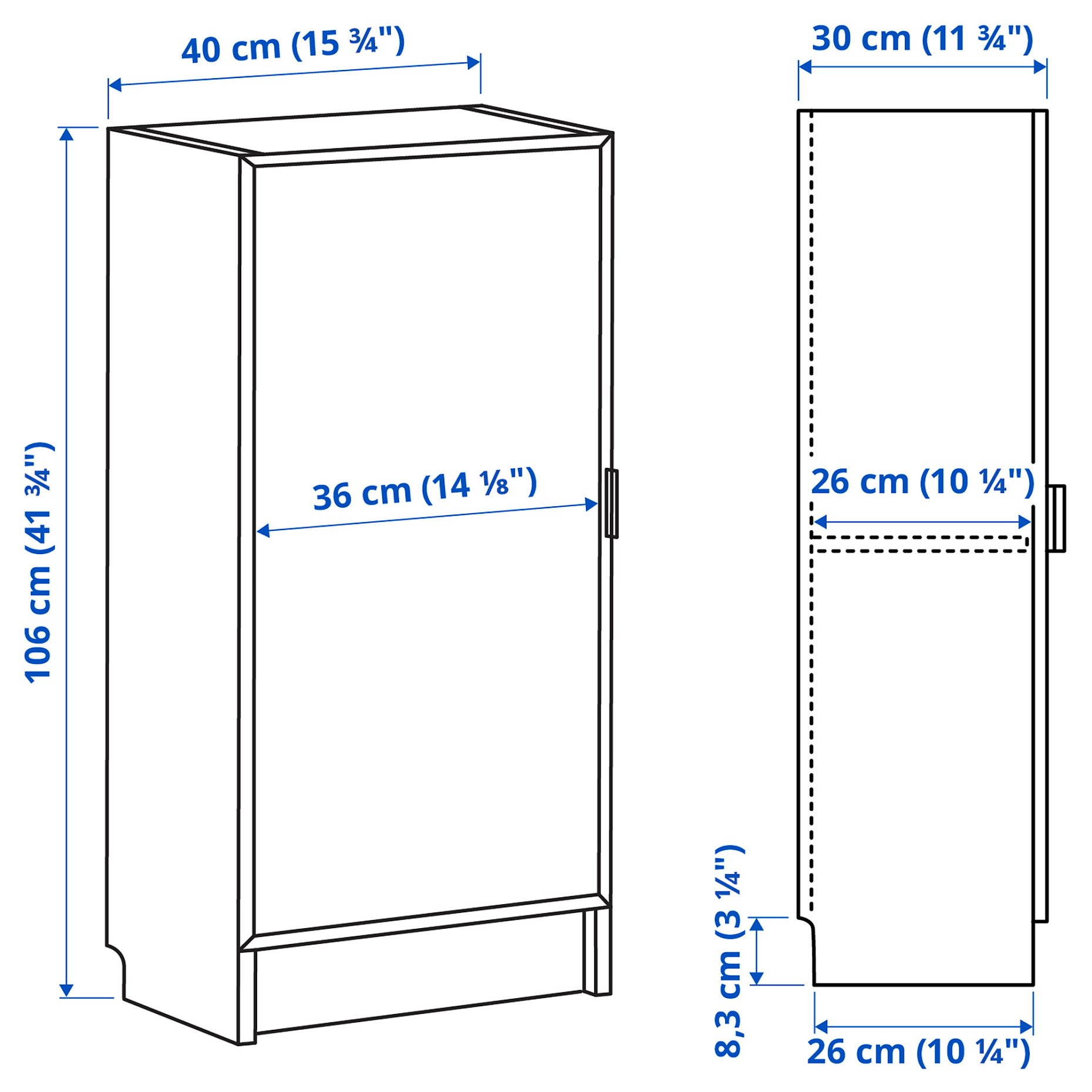 BILLY/HOGBO, bookcase combination with glass doors, 40x30x106 cm, 294.944.21