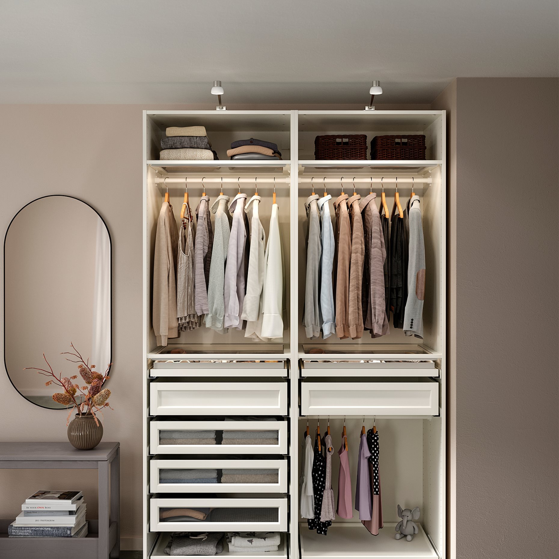 PAX, 2 wardrobe frames, 150x58x236 cm, 294.947.51