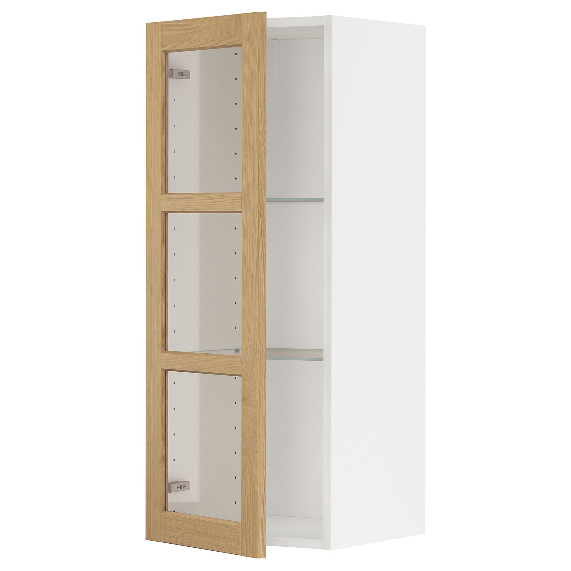 METOD, wall cabinet with shelves/glass door, 40x100 cm, 295.093.52