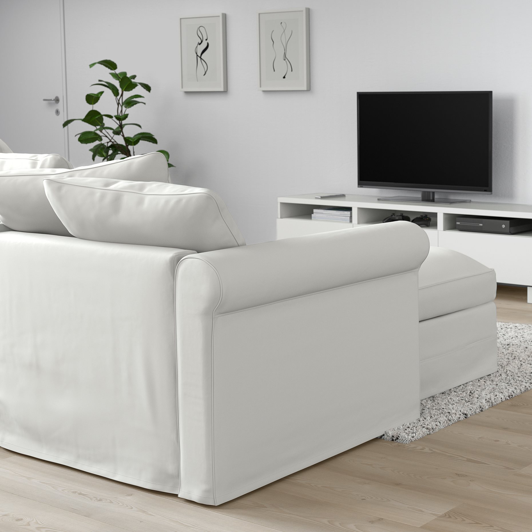 GRÖNLID, τριθέσιος καναπές-κρεβάτι με σεζλόνγκ, 295.365.48