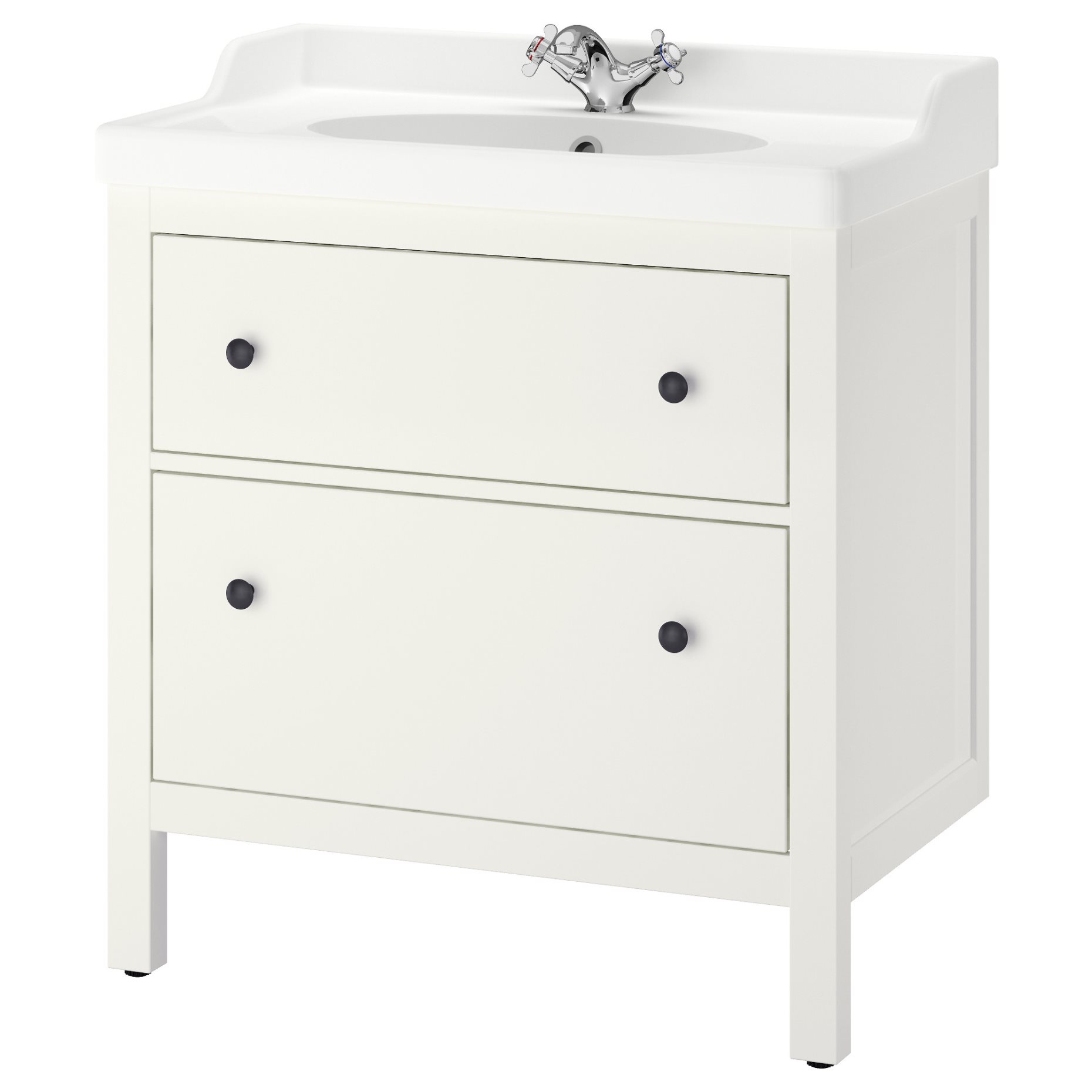 HEMNES/RUTSJON, wash-stand with drawers/wash-basin/tap, 82x49x95 cm, 295.376.42