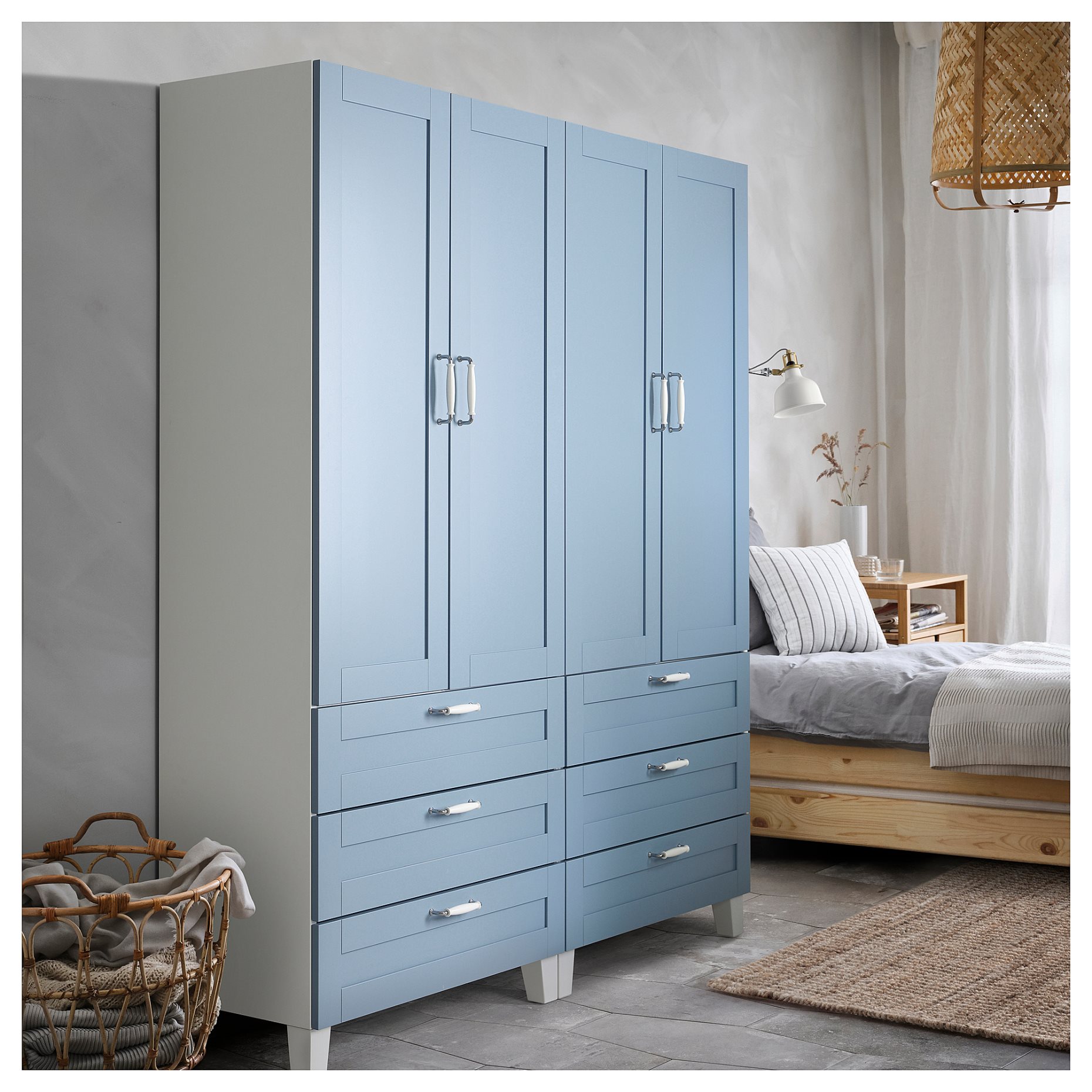 PLATSA, wardrobe with 4 doors and 6 drawers, 160x42x191 cm, 295.556.69