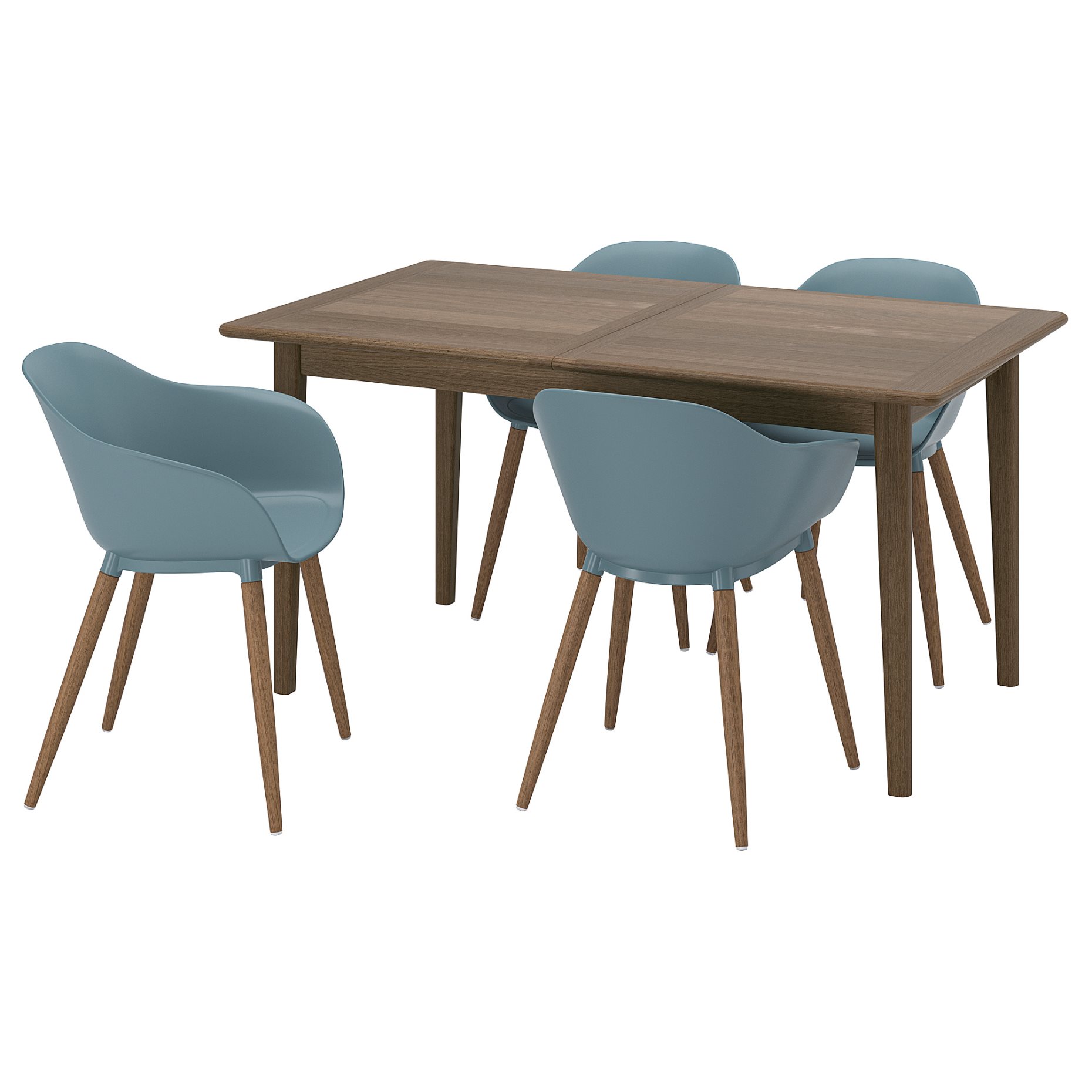 SKANSNAS/GRONS, table and 4 chairs with armrests, 150/205 cm, 295.616.51