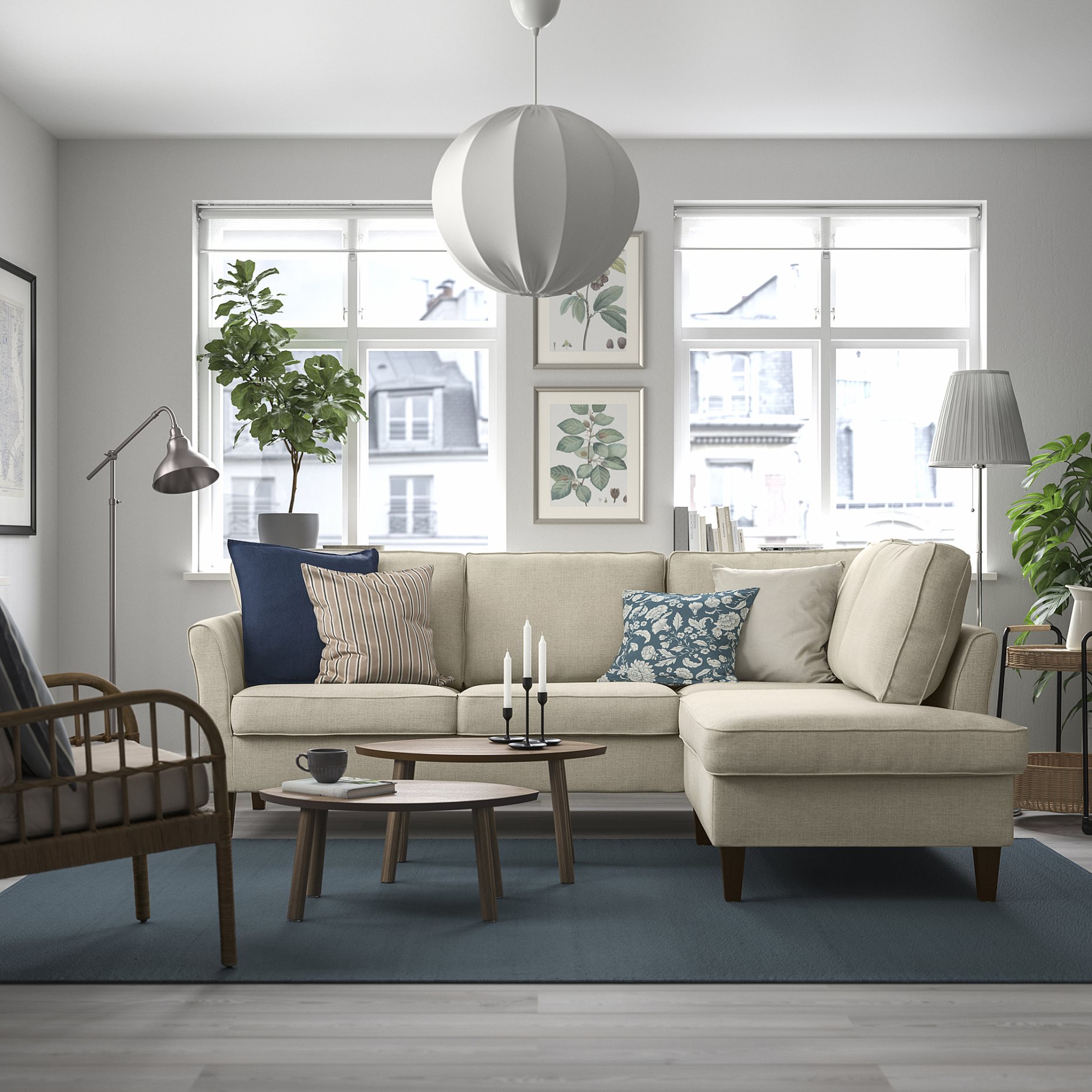 EKHOLMA, γωνιακός καναπές, 4θέσιος με ανοιχτή άκρη, 295.629.76