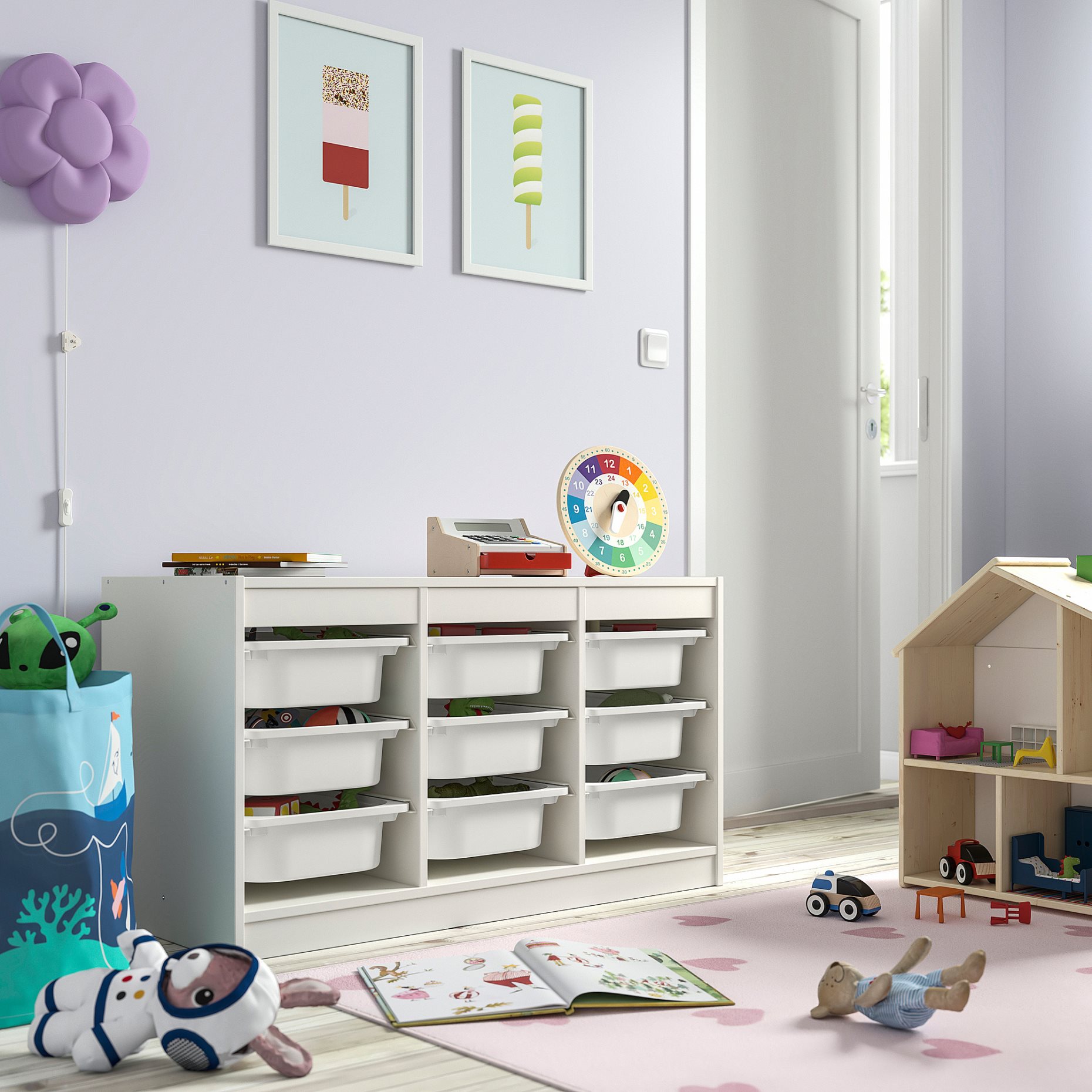 TROFAST, σύνθεση αποθήκευσης με κουτιά, 99x44x56 cm, 295.744.51