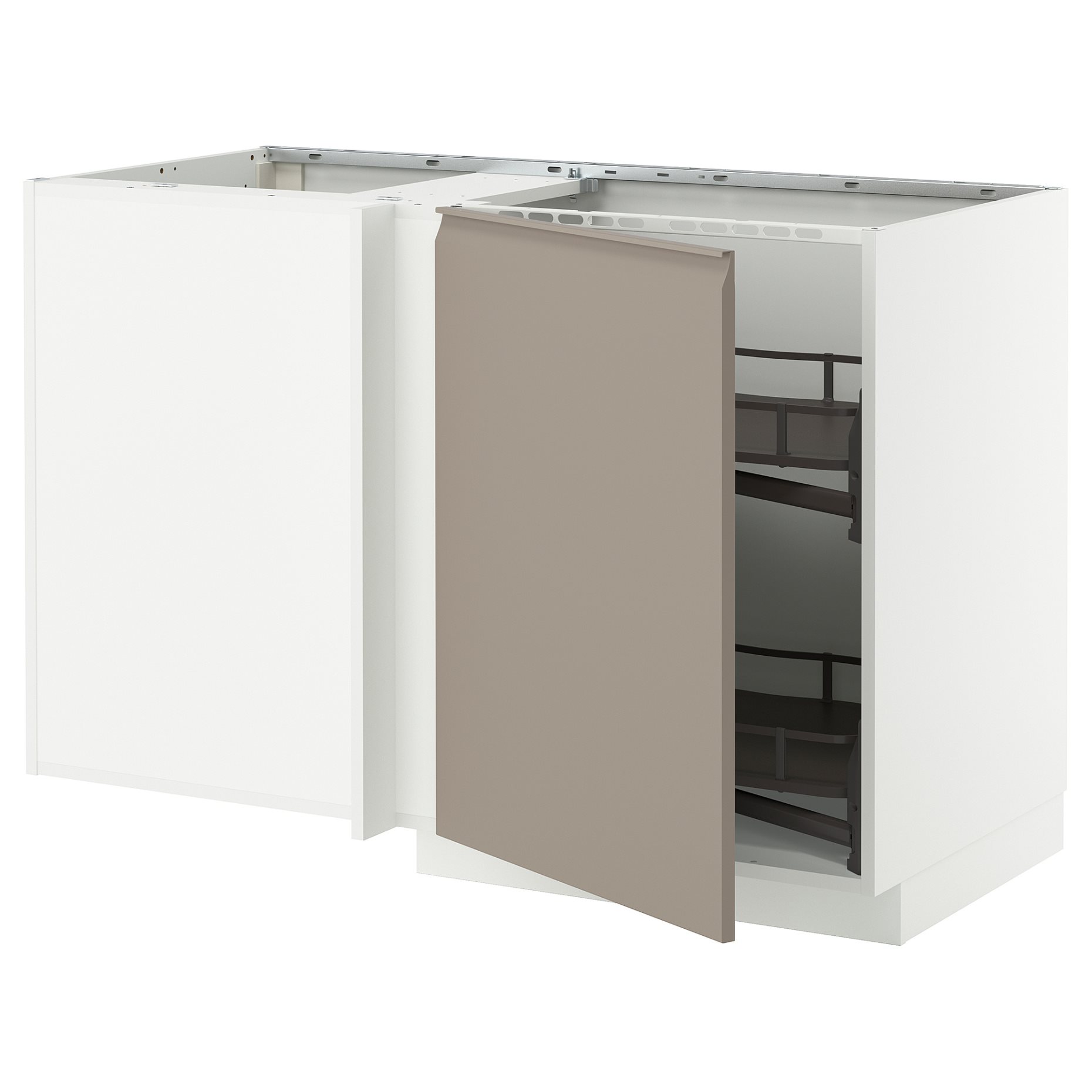 METOD, corner base cabinet with pull-out fitting, 128x68 cm, 295.851.43