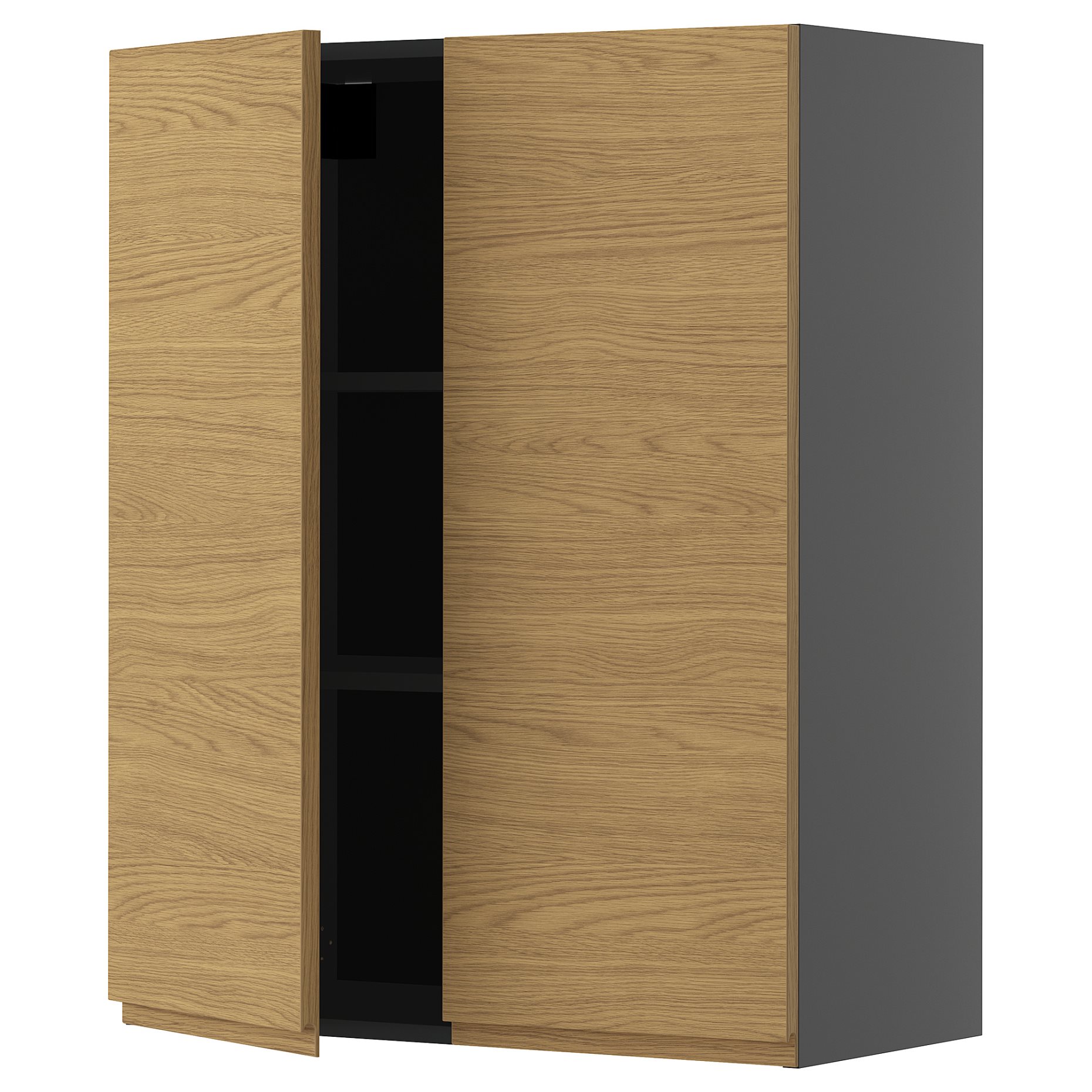 METOD, ντουλάπι τοίχου με ράφια/2 πόρτες, 80x100 cm, 295.876.65