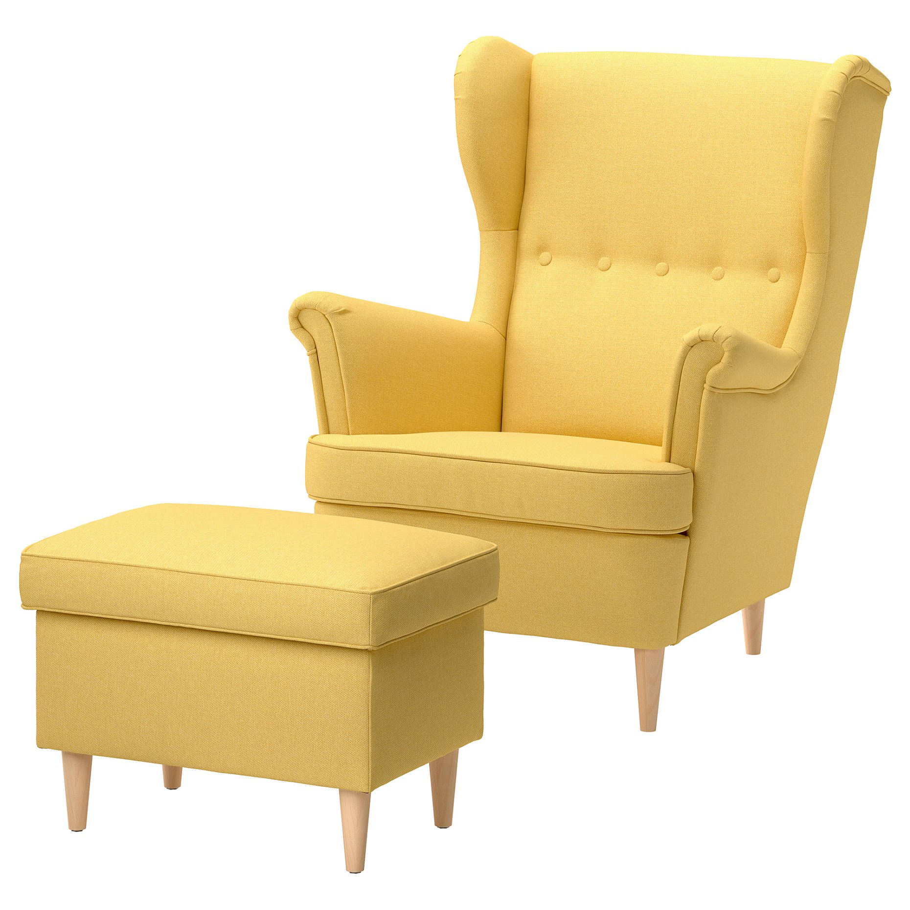 STRANDMON, wing chair with footstool, 295.903.47