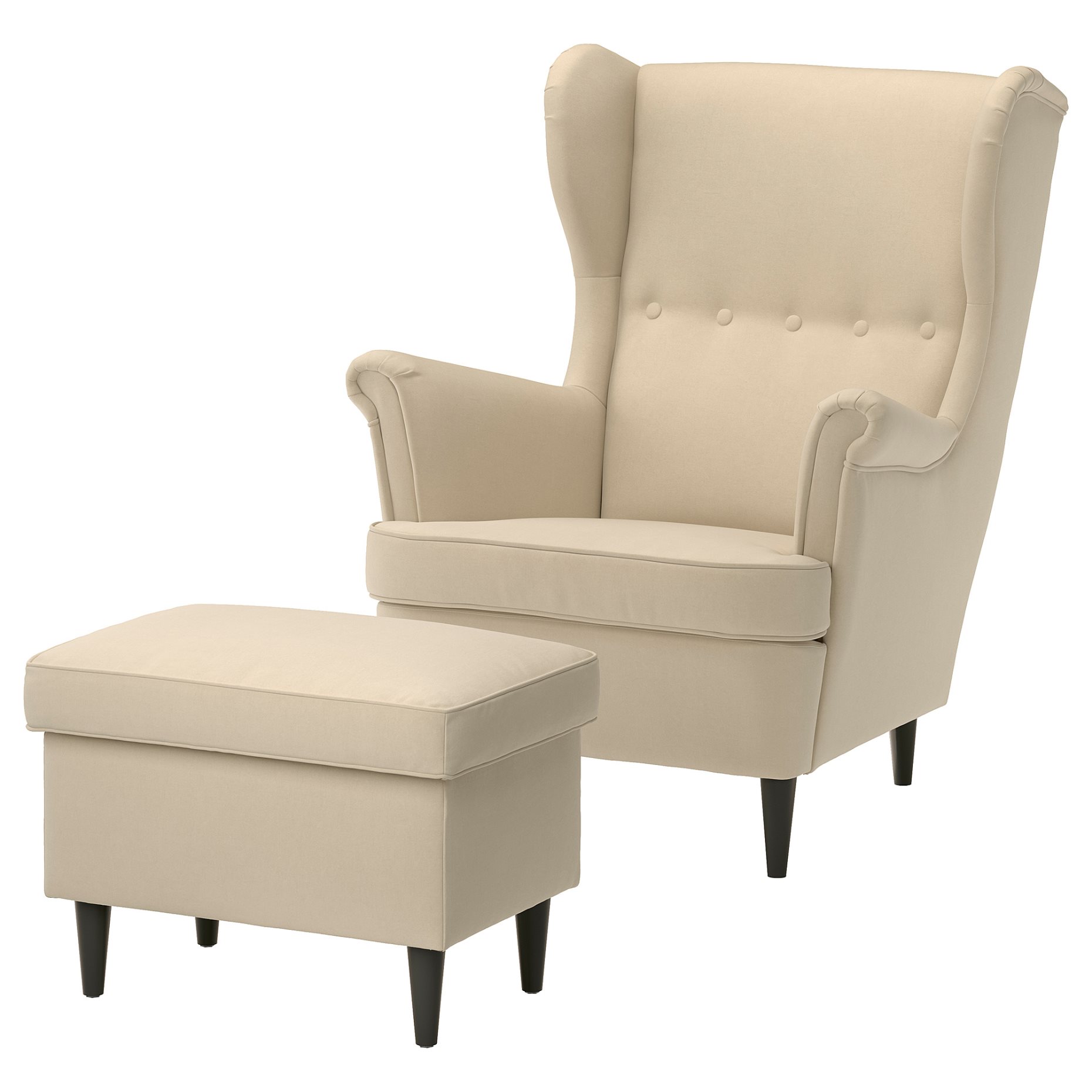 STRANDMON, wing chair with footstool, 295.903.66