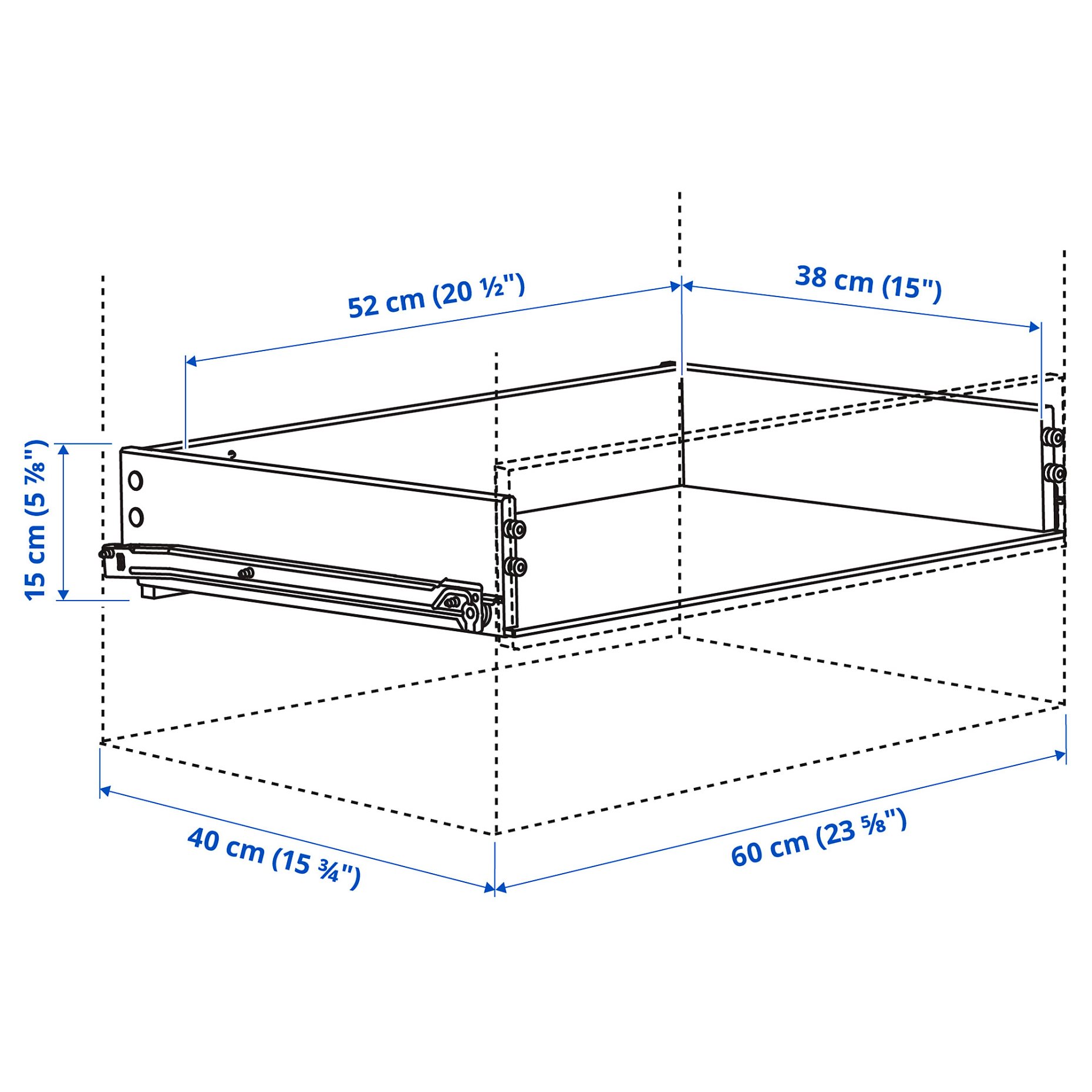 KONSTRUERA, drawer without front, 15x40 cm, 304.927.89