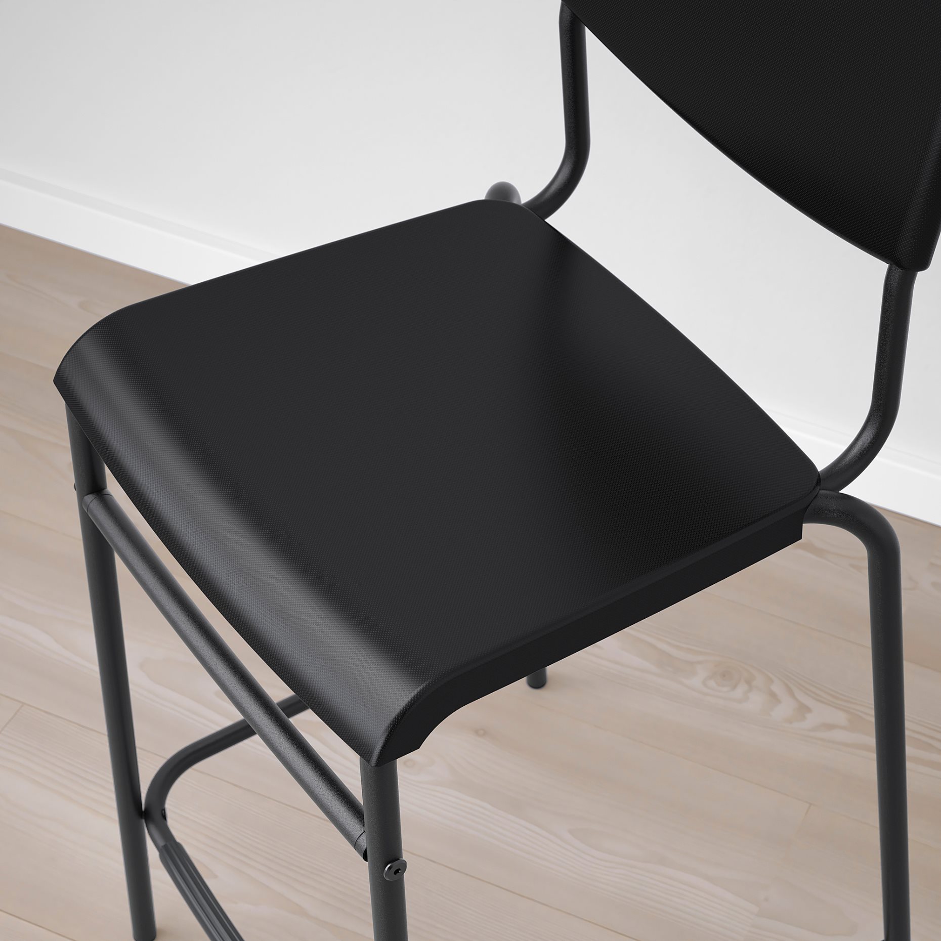 STIG, bar stool with backrest, 63 cm, 304.984.18