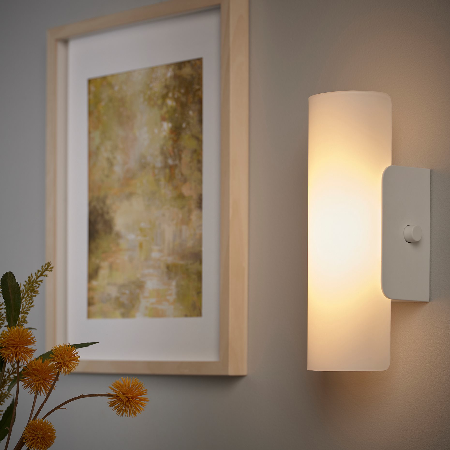 HAVSDUN, wall lamp with built-in LED light source dimmable, 304.992.53