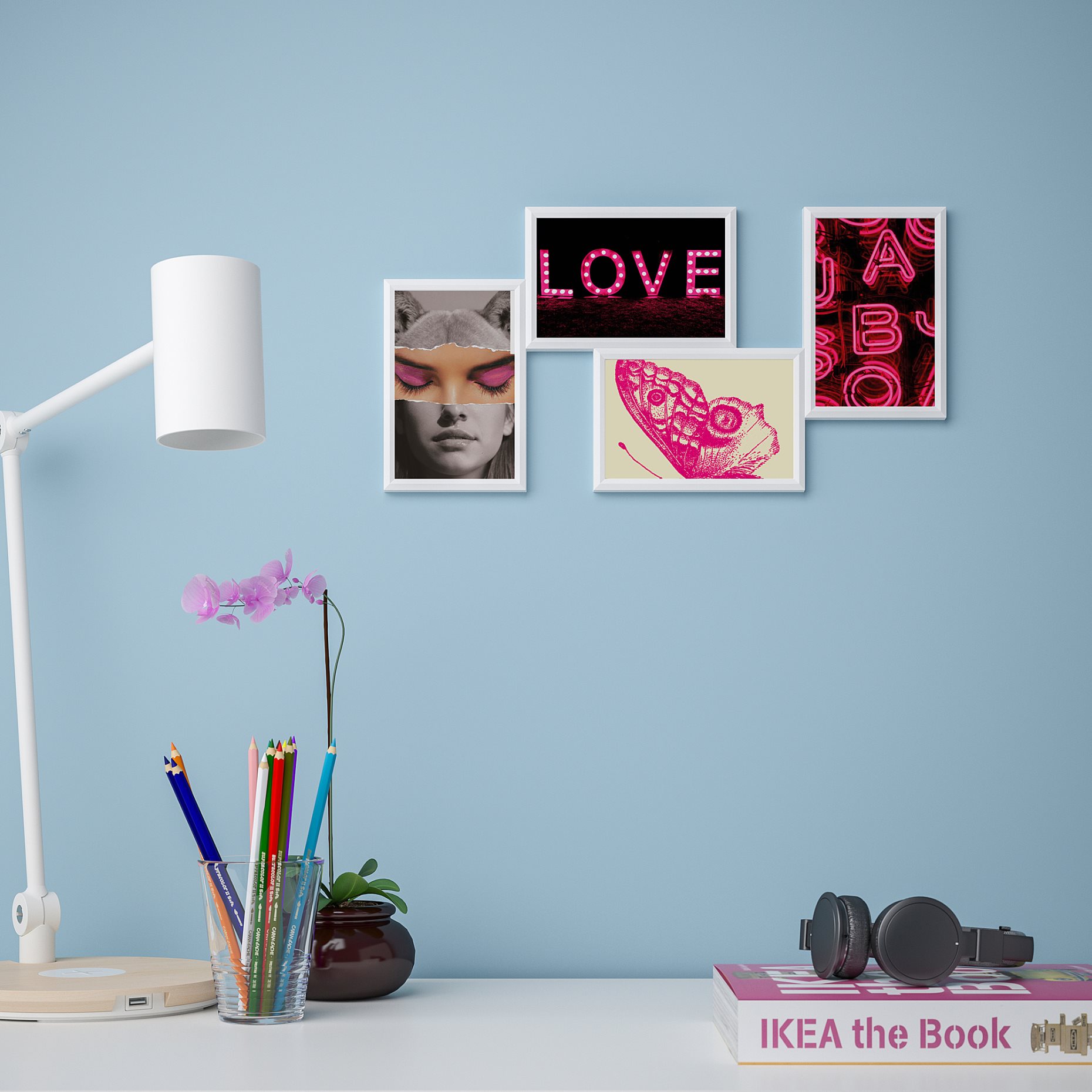 YLLEVAD, art card/love pink 4 pack, 10x15 cm, 305.004.78