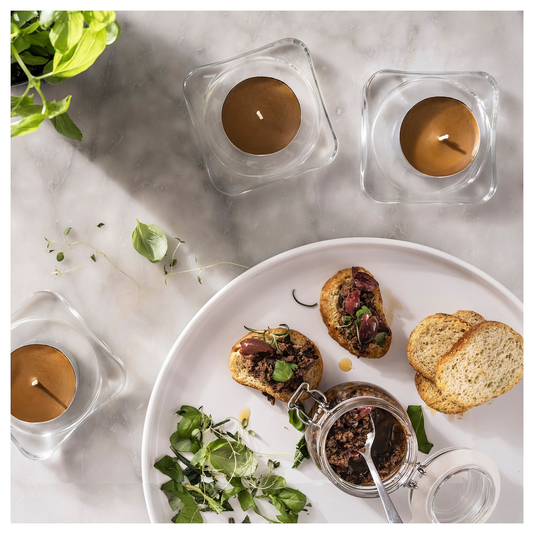 PRAKTRÖNN, scented candle in metal cup/Spring herbs/12 pack, 9 hr, 305.381.36