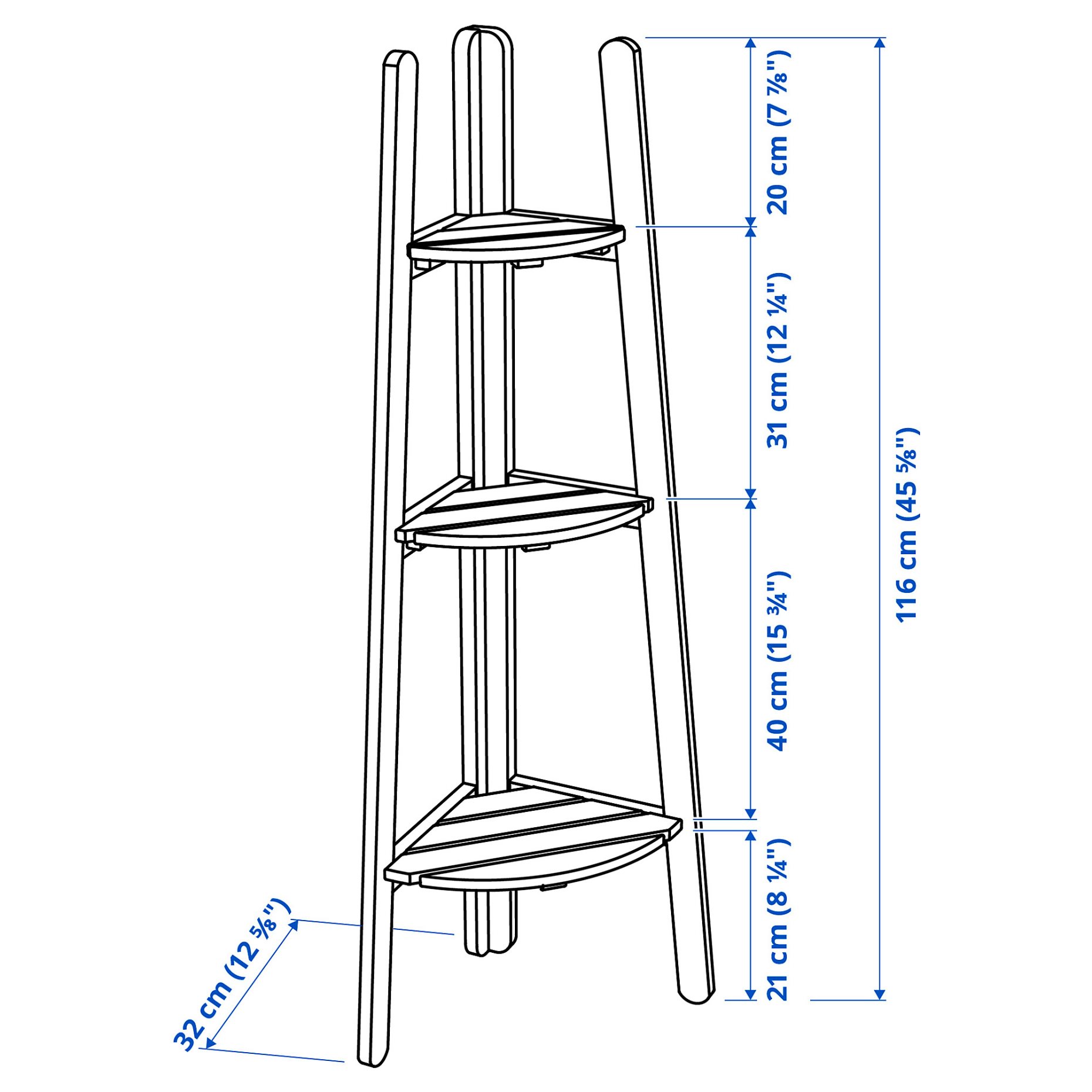 ASKHOLMEN, plant stand/outdoor, 45x32x116 cm, 305.575.06