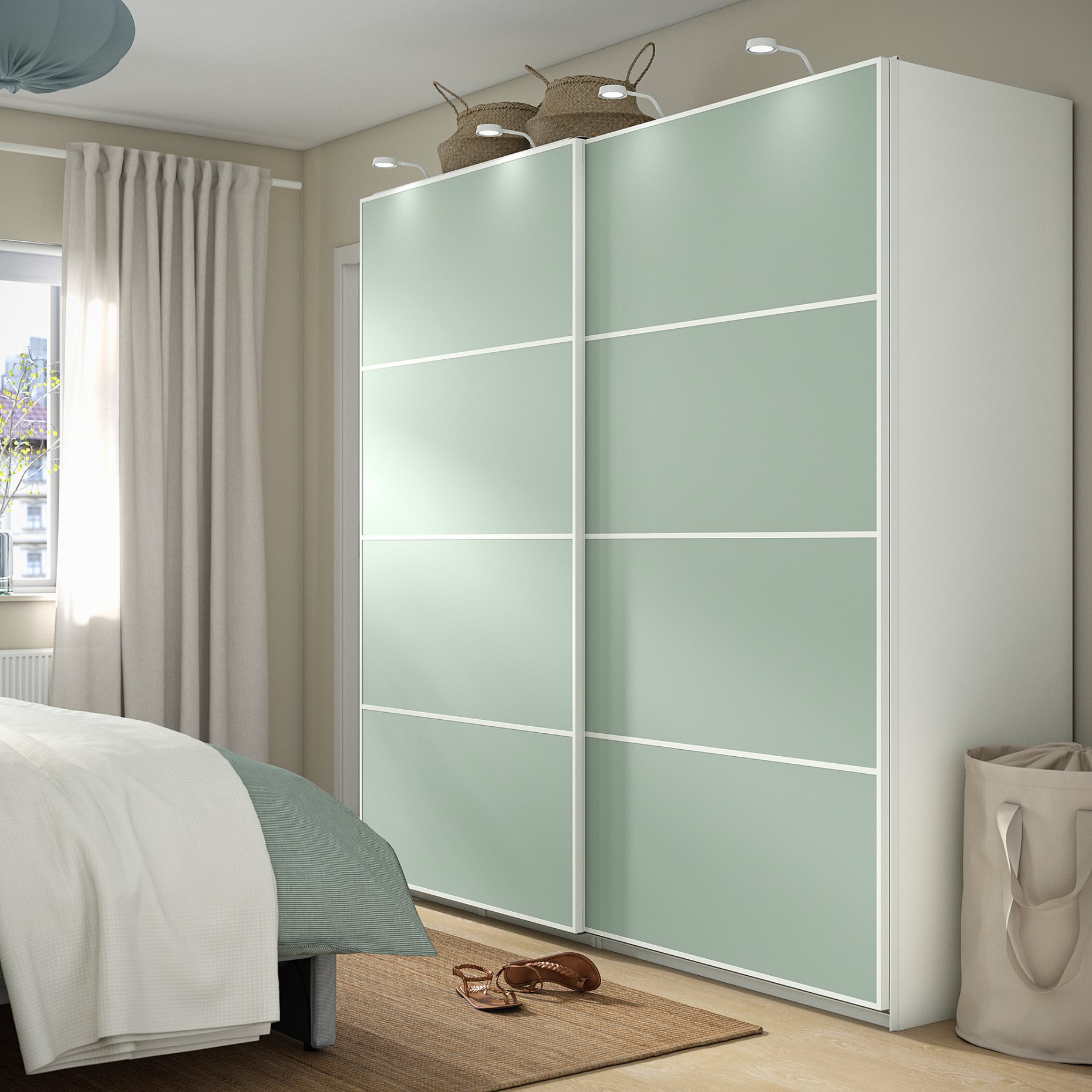 MEHAMN, 4 panels for sliding door frame, 100x201 cm, 305.755.72