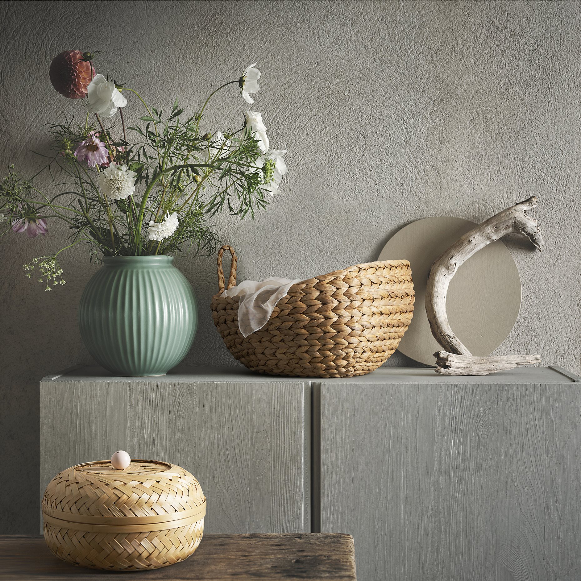 HÖKRUBBA, χειροποίητο καλάθι με καπάκι, 25 cm, 305.818.65