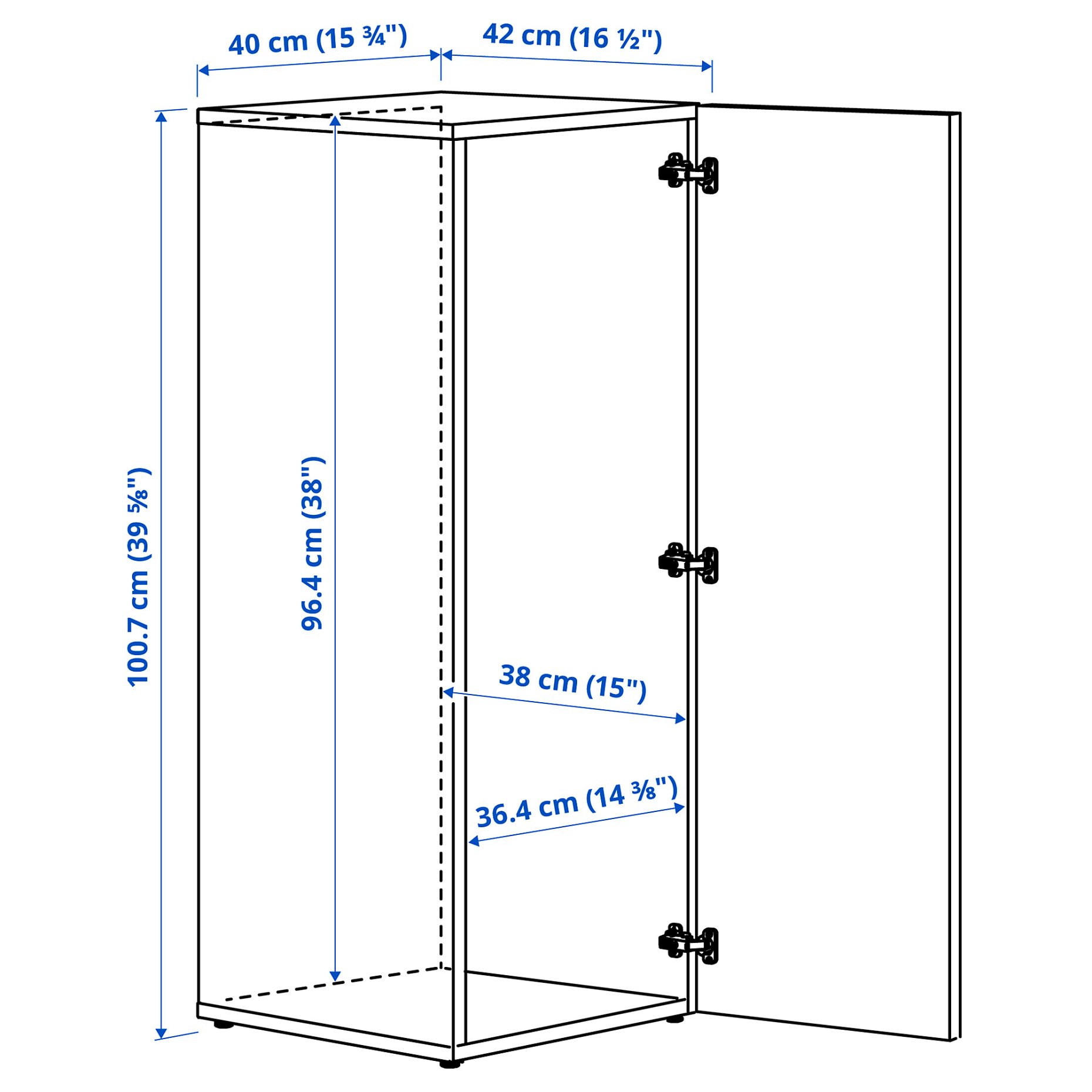LASTARE, frame with door, 40x42x100 cm, 305.964.66