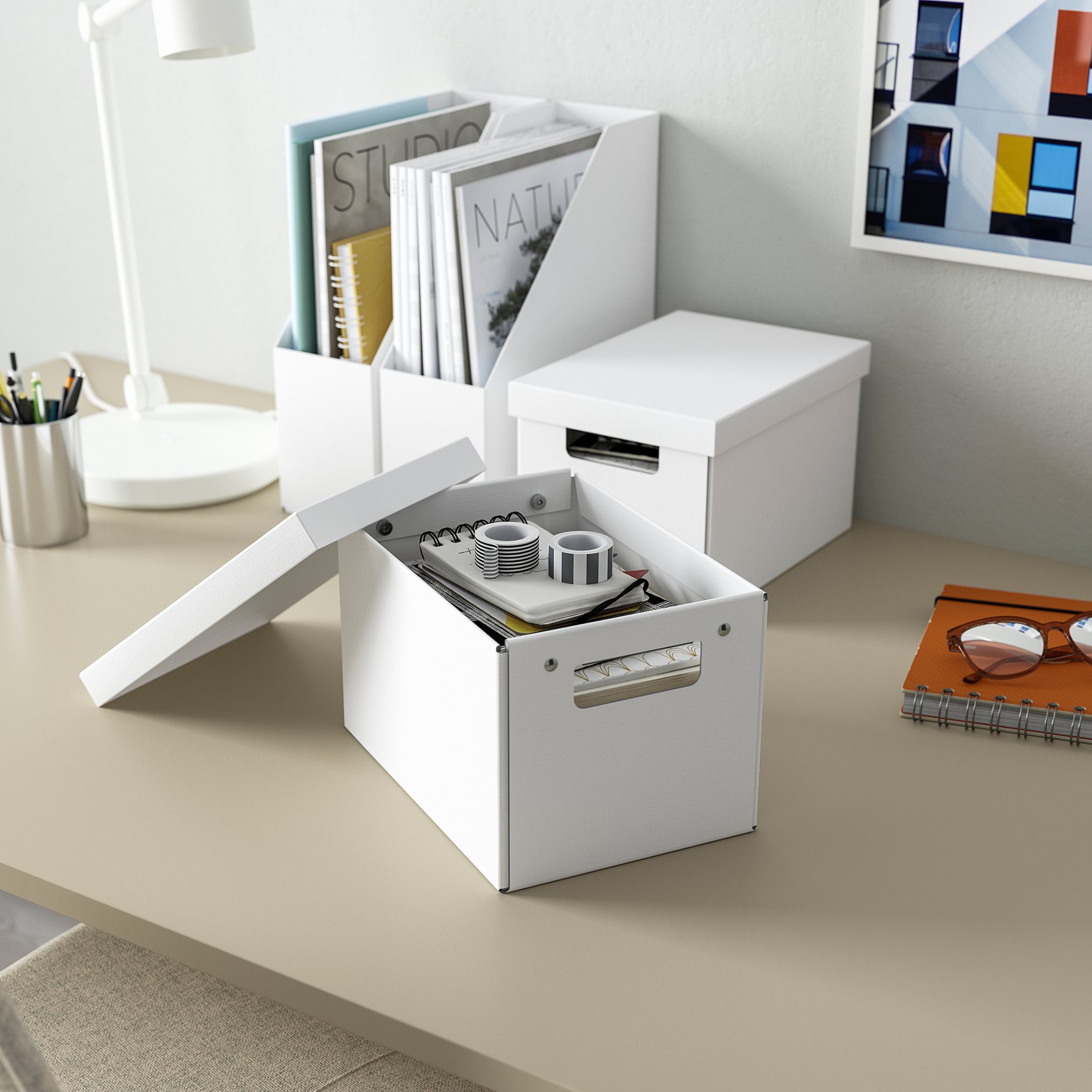 FJÄDERHARV, storage box with lid, 18x25x16 cm, 305.968.95