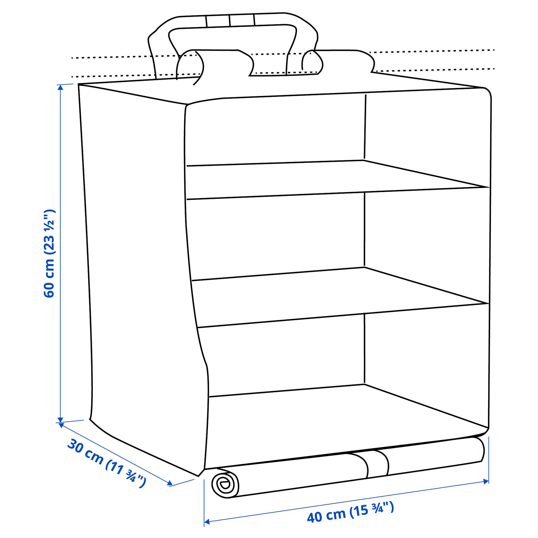 KOMPISHÄNG, hanging storage with 3 compartments, 40x30x66 cm, 306.287.83