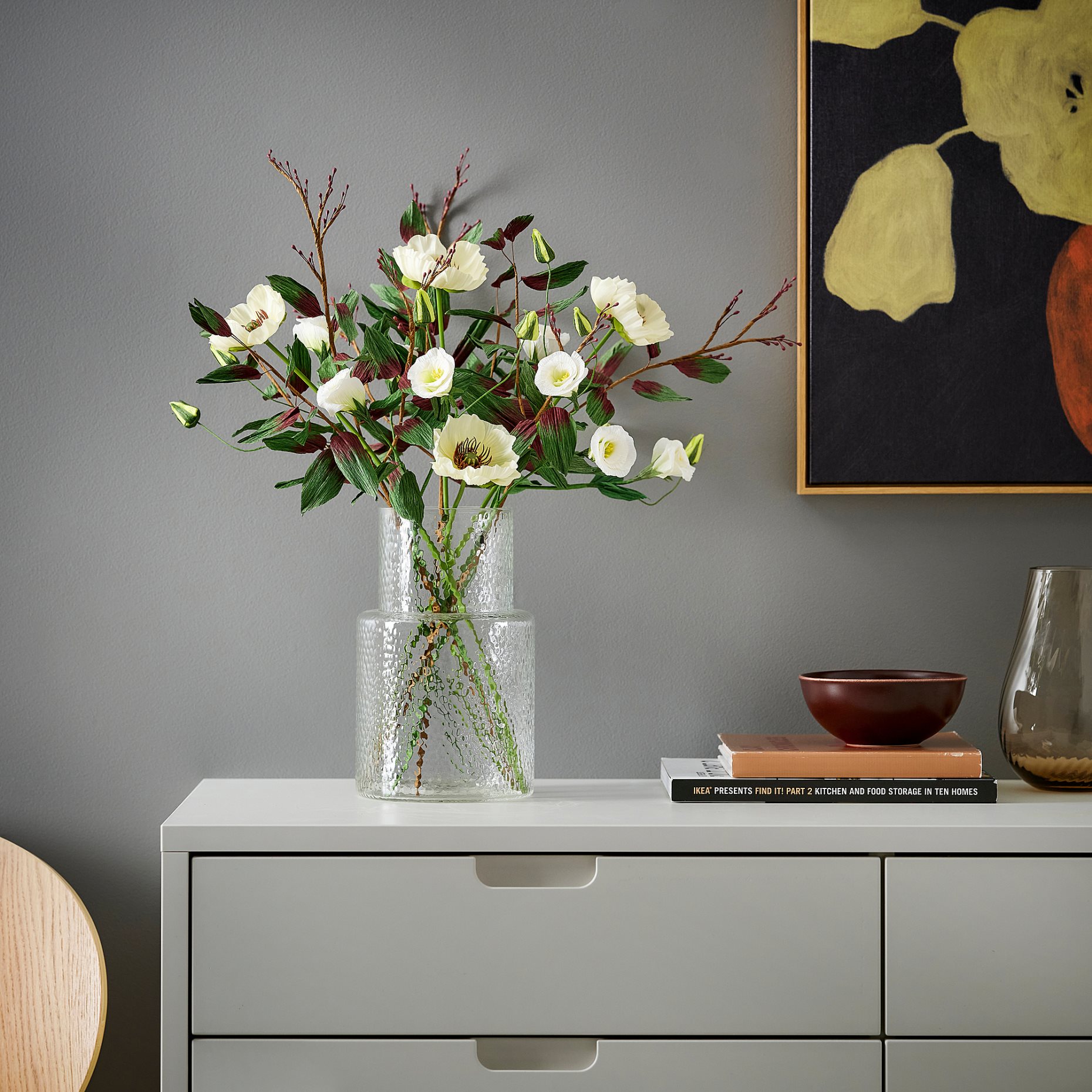 GULDSPETT, artificial flower/paper/eucalyptus, 50 cm, 306.303.33