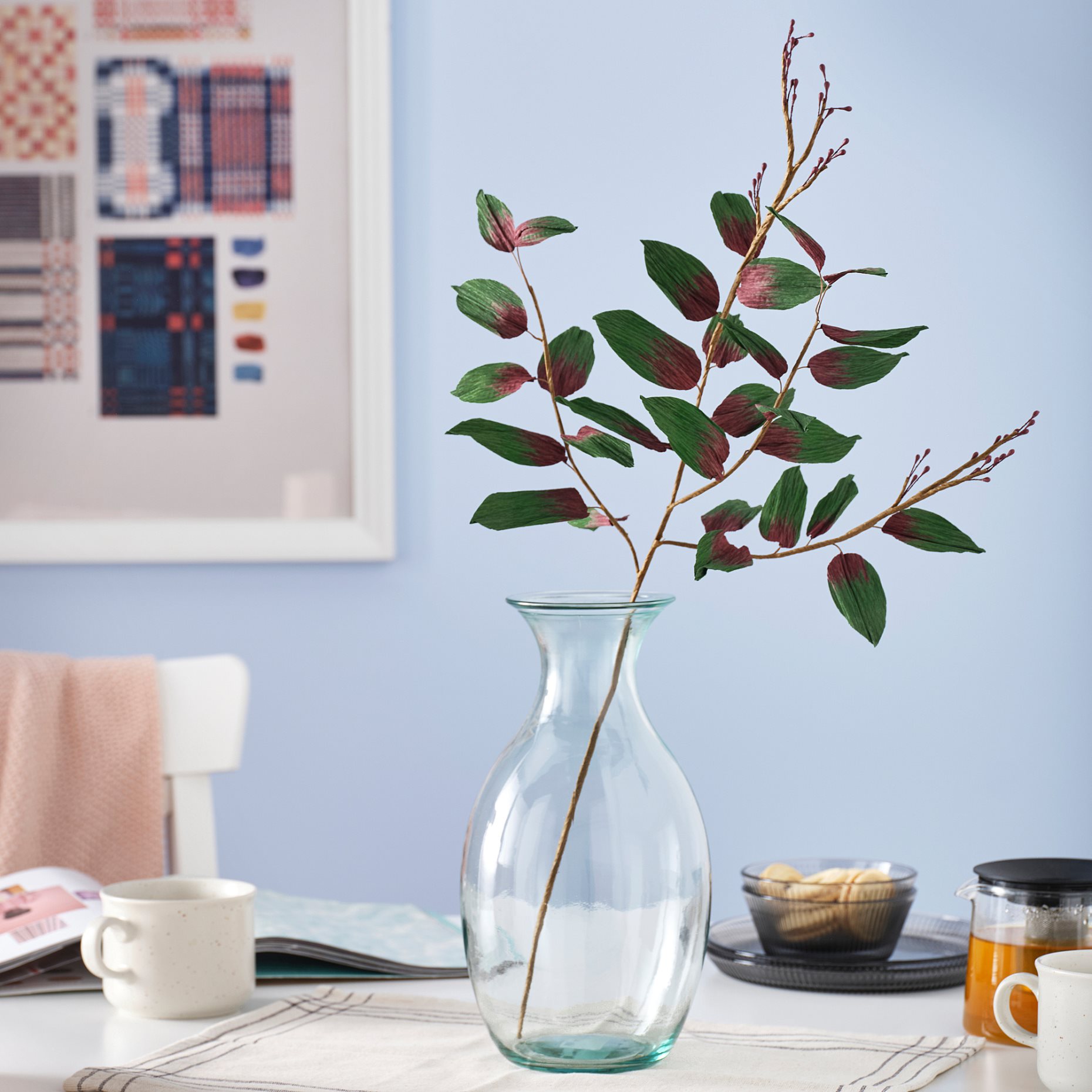 GULDSPETT, artificial flower/paper/eucalyptus, 50 cm, 306.303.33