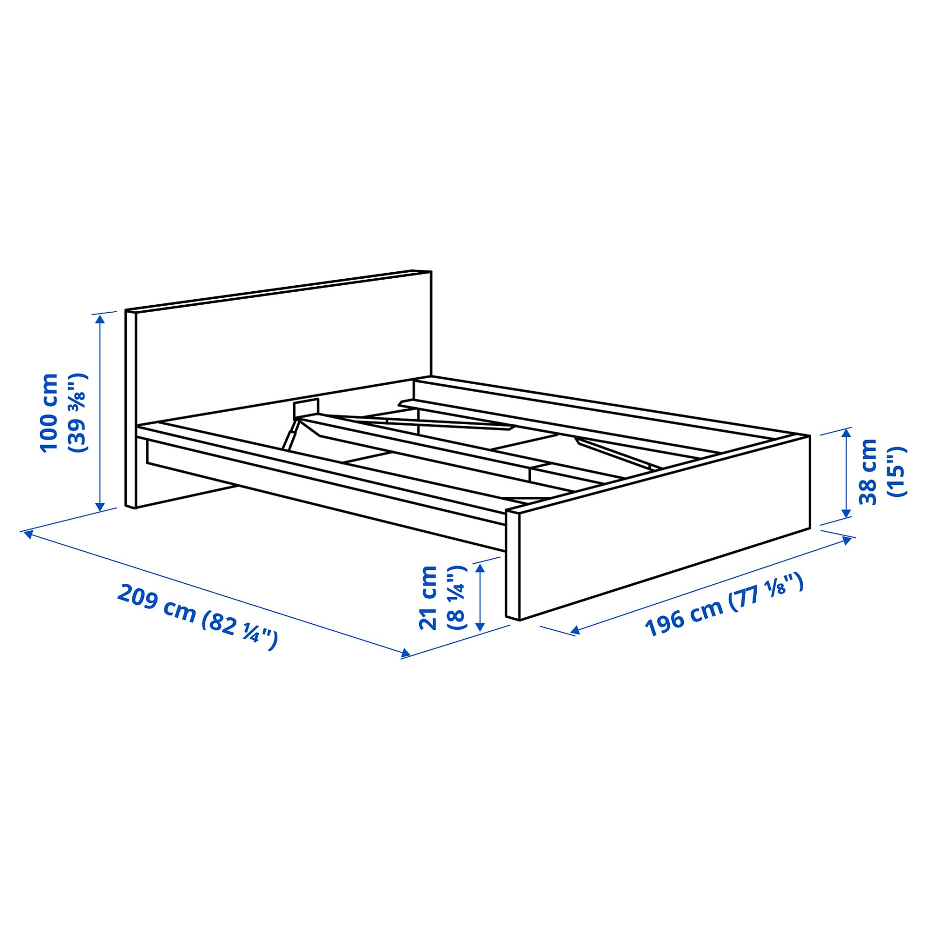 MALM, bed frame/high, 180X200 cm, 390.198.43
