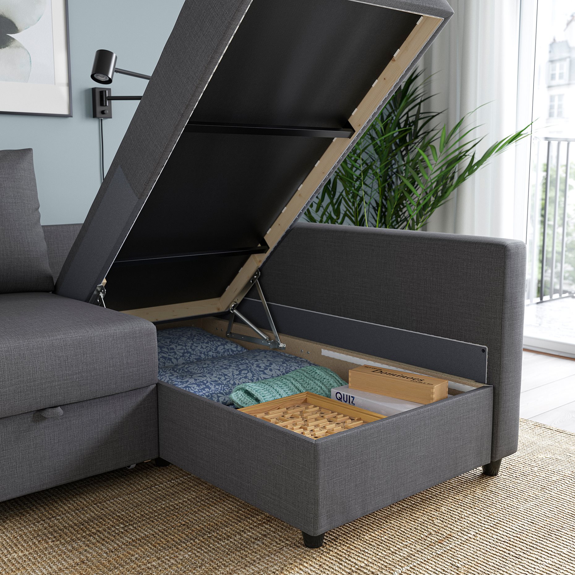 FRIHETEN, corner sofa-bed with storage, 392.167.54