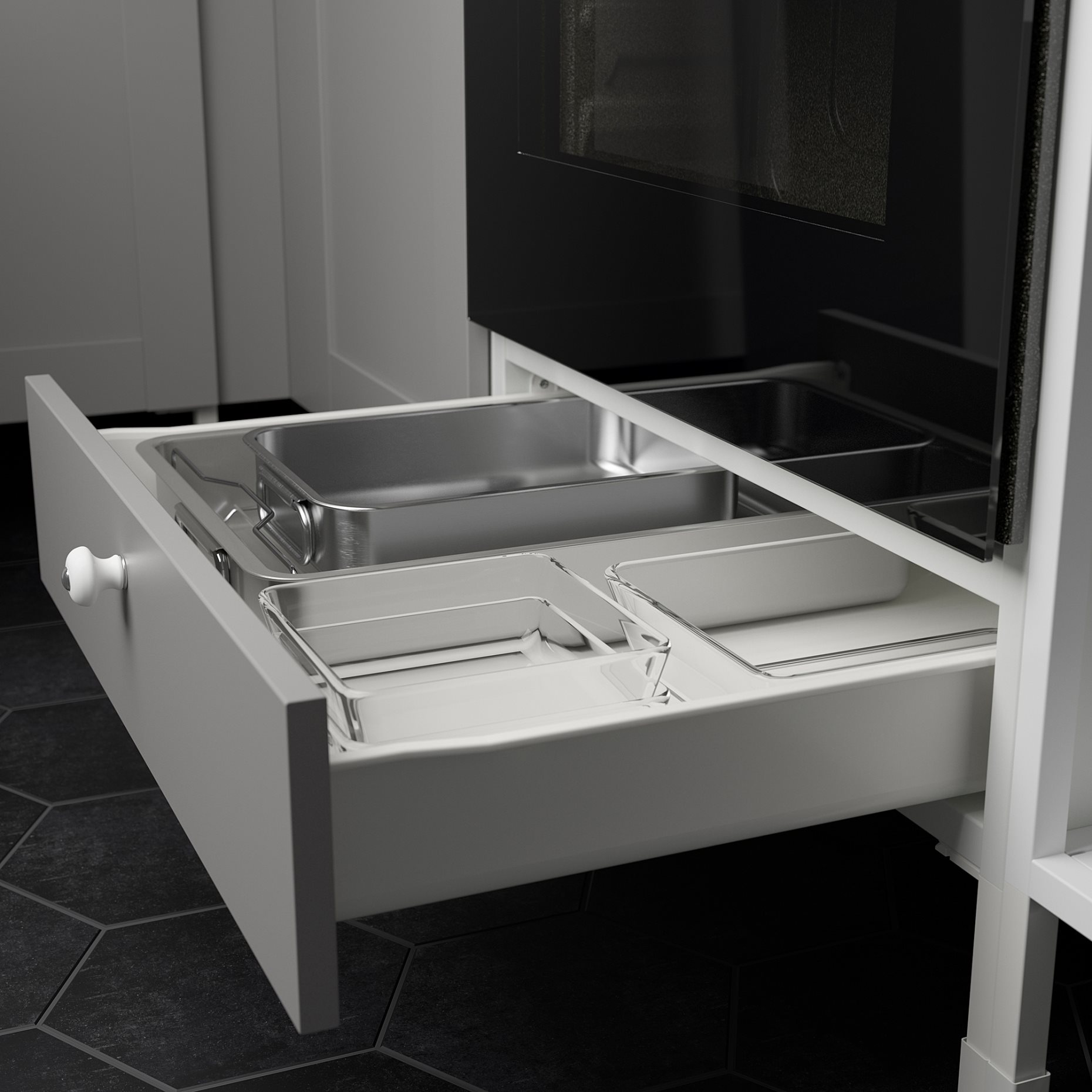 ENHET, base cabinet for oven with drawer, 393.209.20