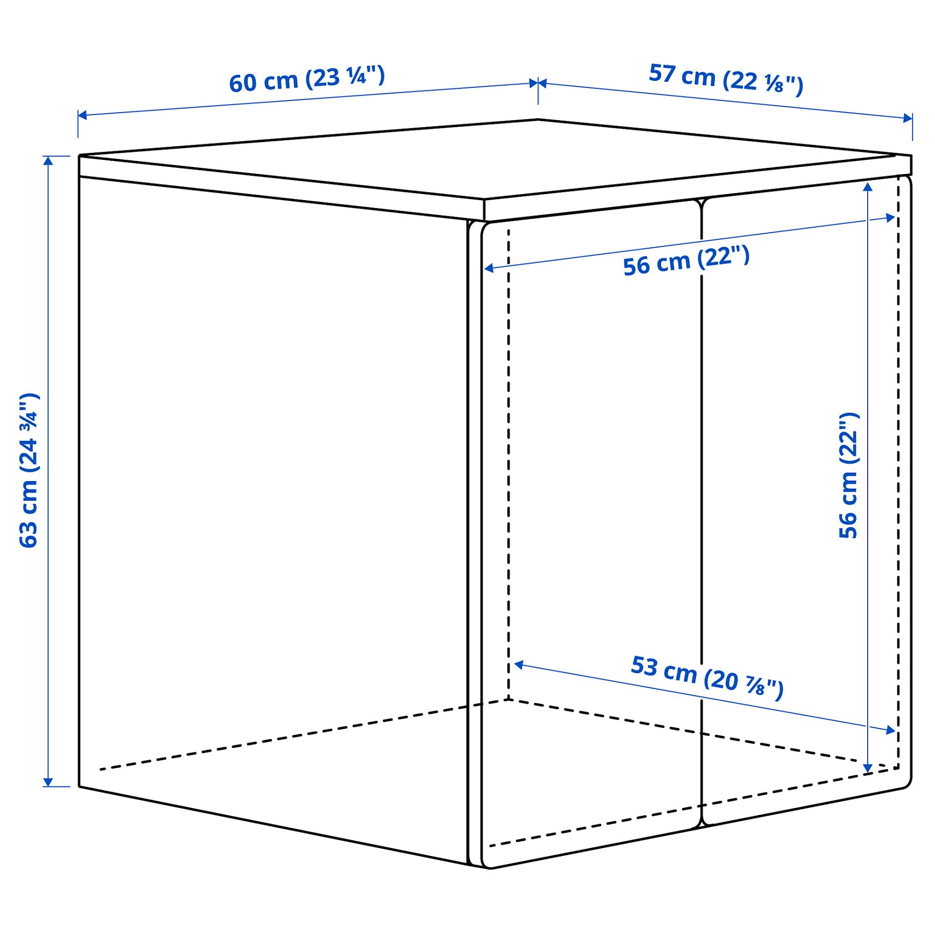 SMASTAD/PLATSA, cabinet with 1 shelf, 60x57x63 cm, 393.891.89