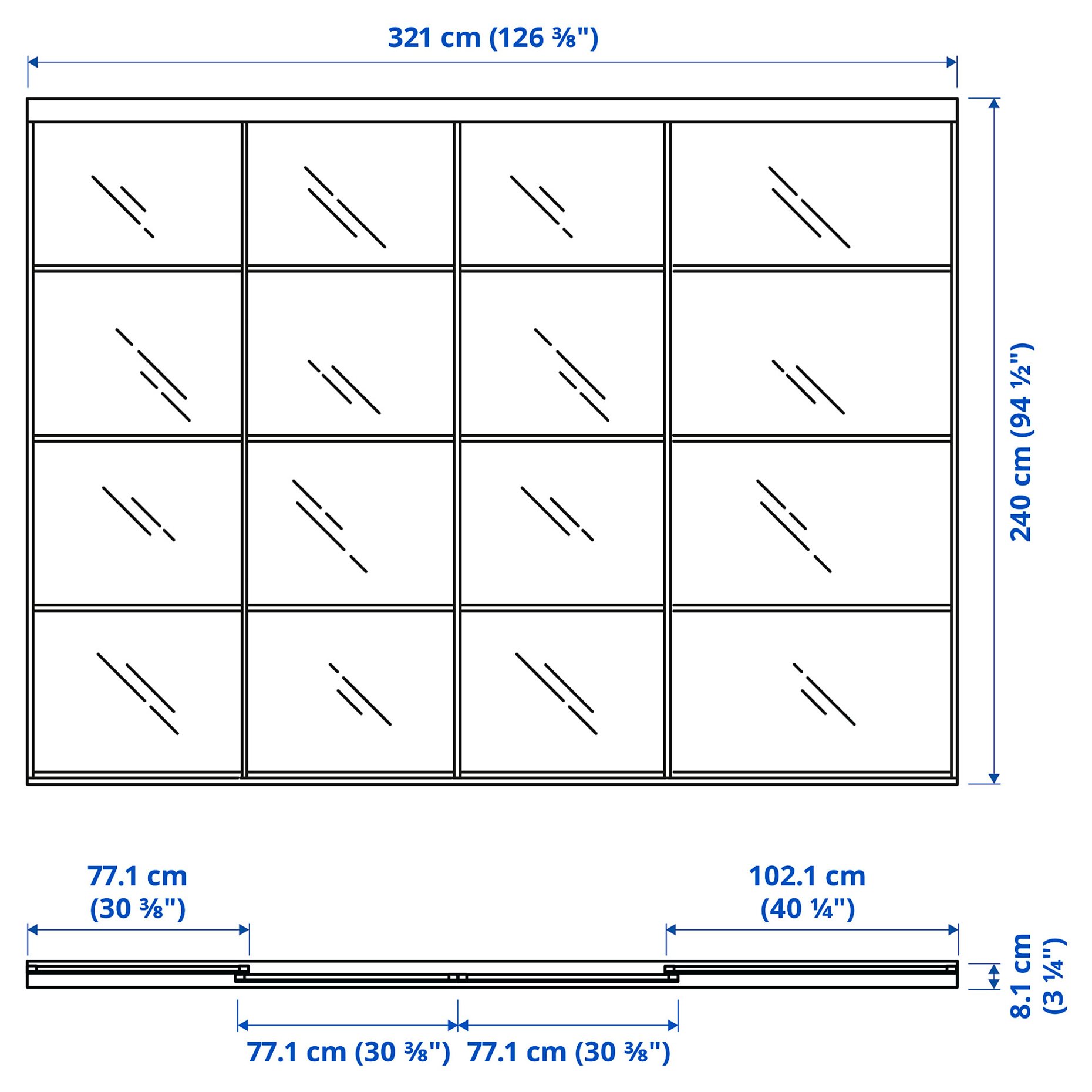 SKYTTA/FARVIK, σύνθεση με συρόμενη πόρτα, 326x240 cm, 394.240.41