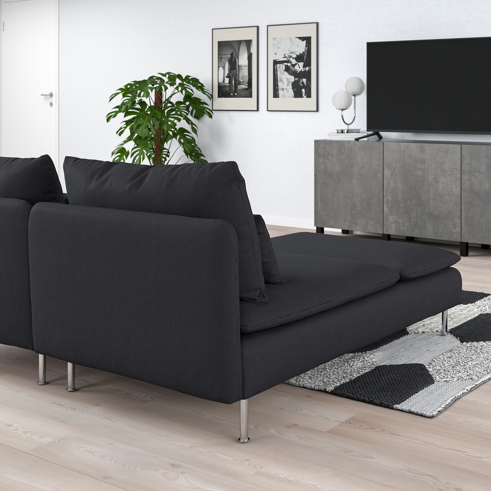 SÖDERHAMN, 2-seat sofa with chaise longue, 394.496.16