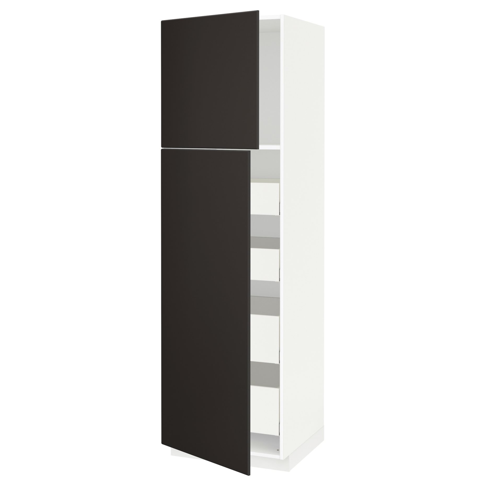 METOD/MAXIMERA, ψηλό ντουλάπι με 2 πόρτες/4 συρτάρια, 60x60x200 cm, 394.564.14