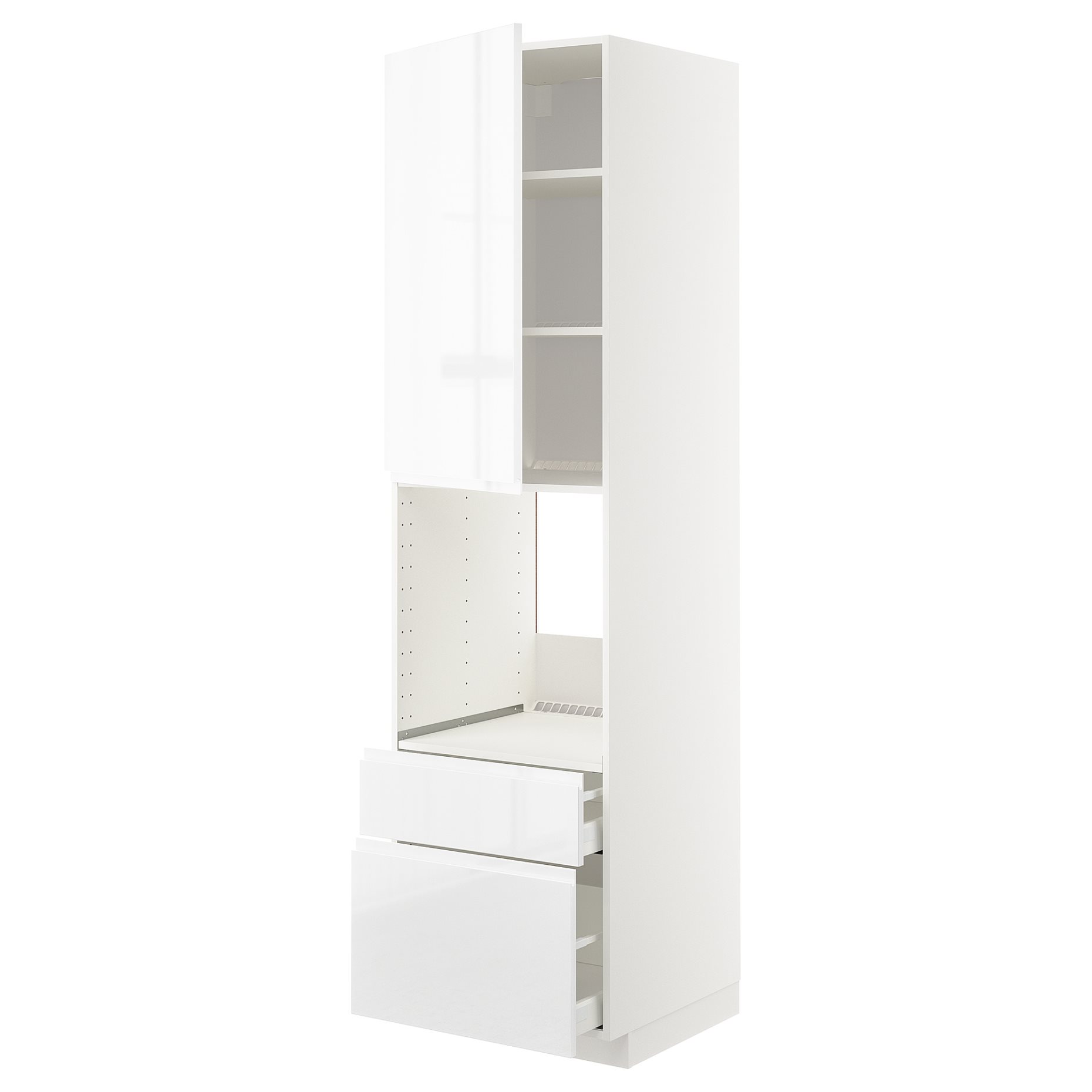 METOD, high cabinet for oven with door/2 drawers, 60x60x220 cm, 394.673.80